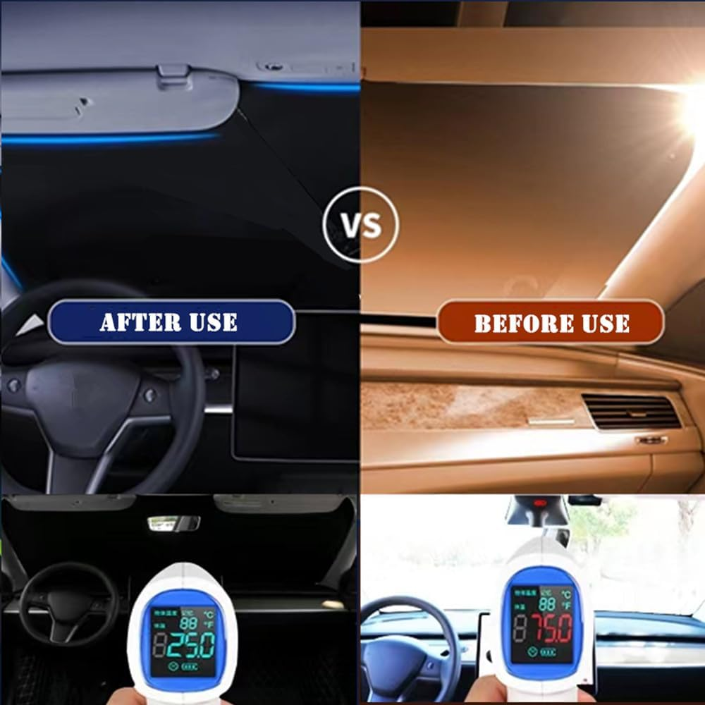 Windshield Sun Shade Fit for Subaru XV Crosstrek 2018-2023, Foldable 240 T Car Front Window Sunshade Accessories Sun Visor Protector Reflective Cover Block UV Rays & Sun Heat image number 1