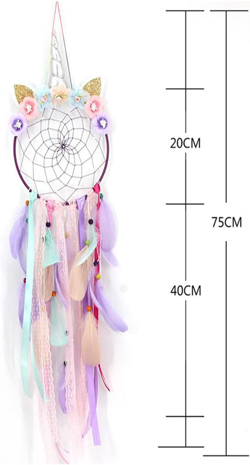 Unicorn Dream Catchers for Girls Wall Hanging Decor and Hair Clip Hanger Organizer Ornament Festival Gift image number 3
