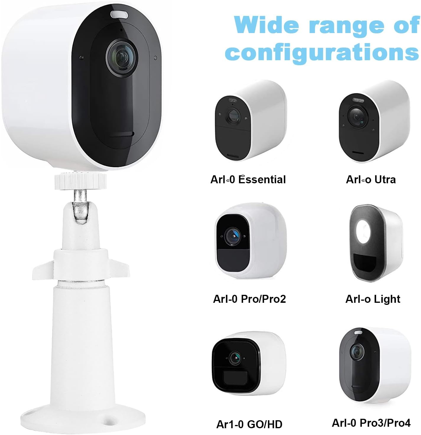 GIOD 2-Pack Camera Wall Mount Bracket, 360&deg; Adjustable Aluminum Mount Compatible with Arlo Pro 2/3/Ultra, Universal 1/4" Screw image number 5