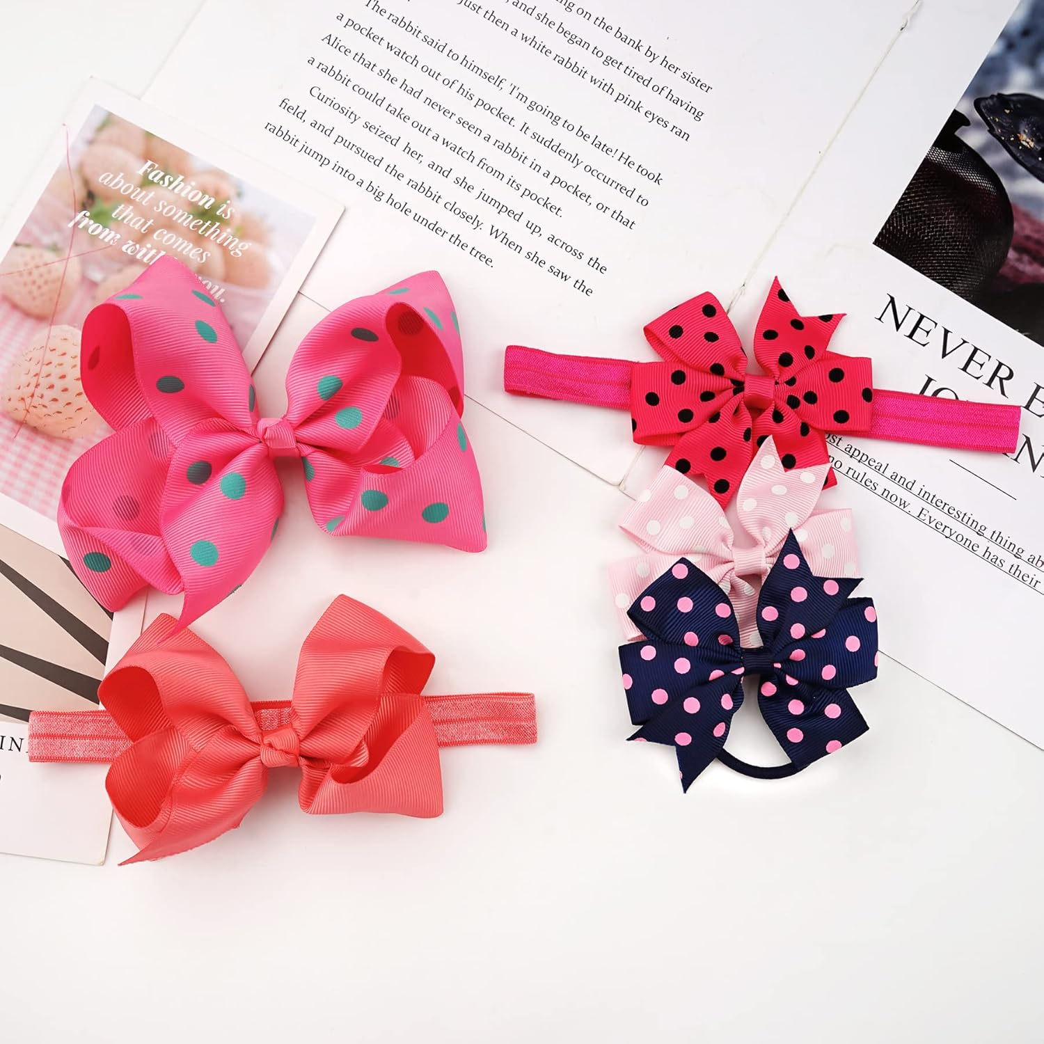 JOYOYO 3 Layer Toddler Girls Gift Box of Hair Accessory, Includes Baby Hair Clips Hair Ribbons Hair Slides and Bows Baby Hair Ties Large Hair Bows DIY Alligator Clips Baby Headbands image number 2