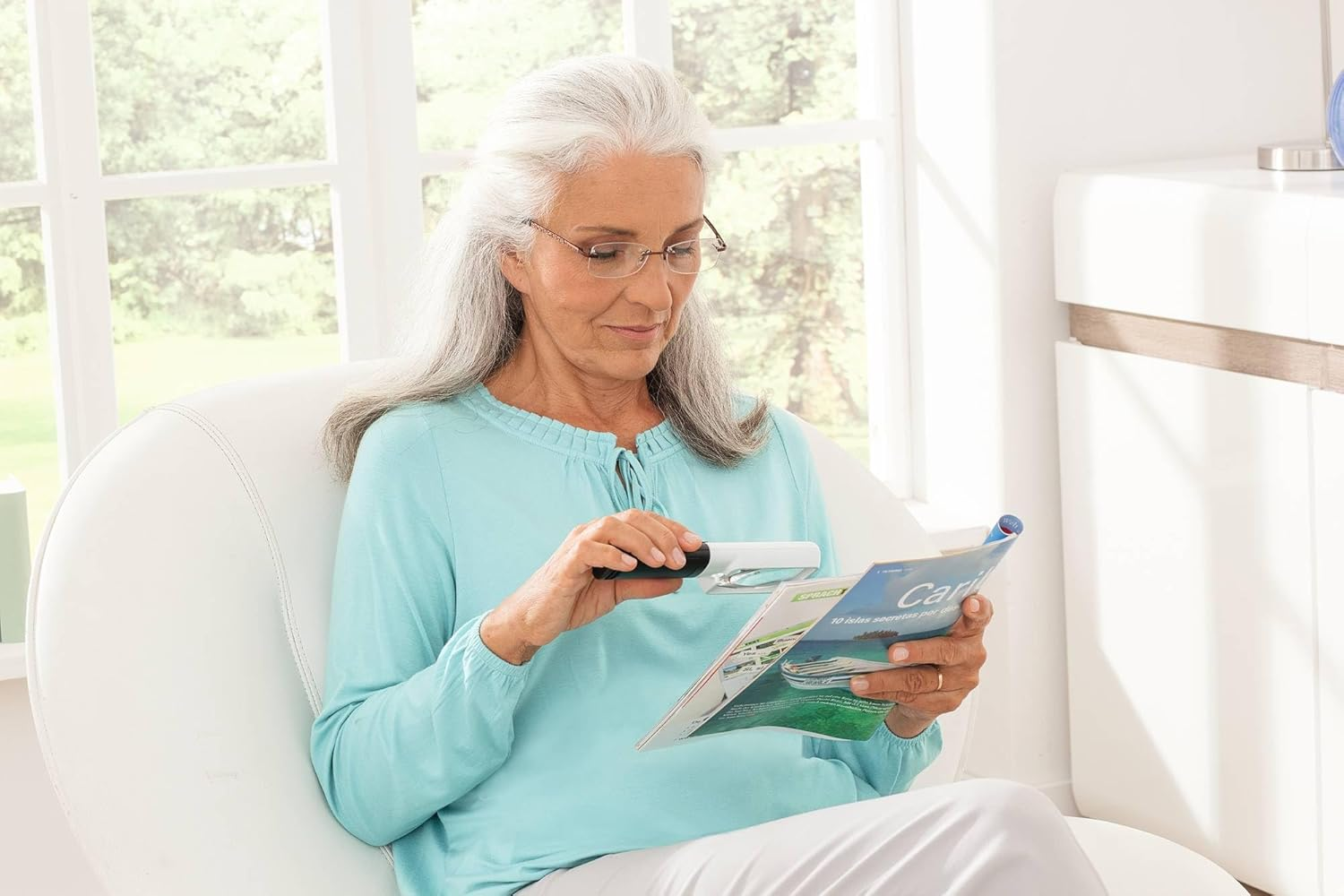 ESCHENBACH 1511-2 LED Wide Light Loupe, 3 Times, 2.4 Inches (60 Mm) Diameter - 60Mm&phi;, Single Item, 6X image number 4