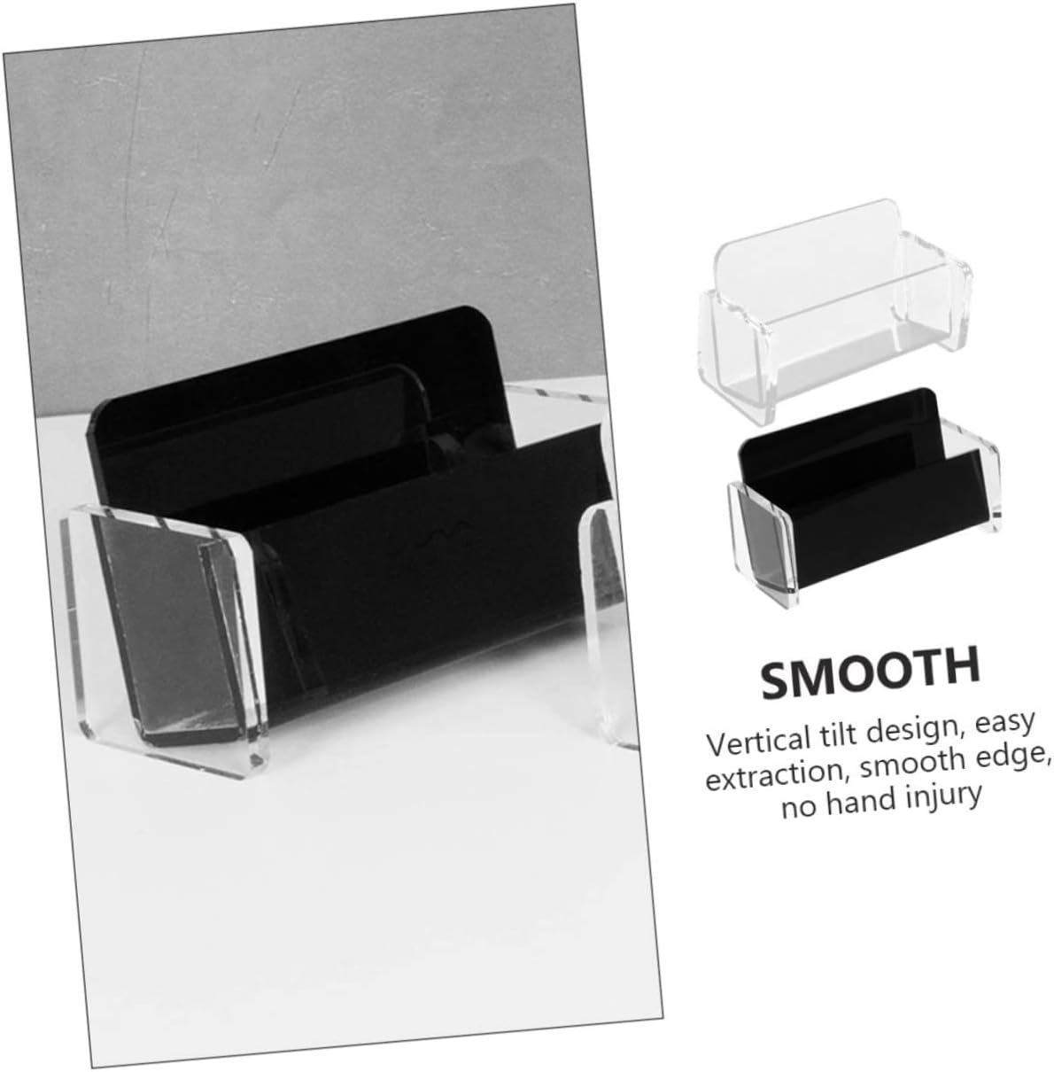 Ciieeo 4Pcs Business Card Holder Display Rack for Desk Acrylic Cards Holder for Office Desk Accessories Storage image number 5