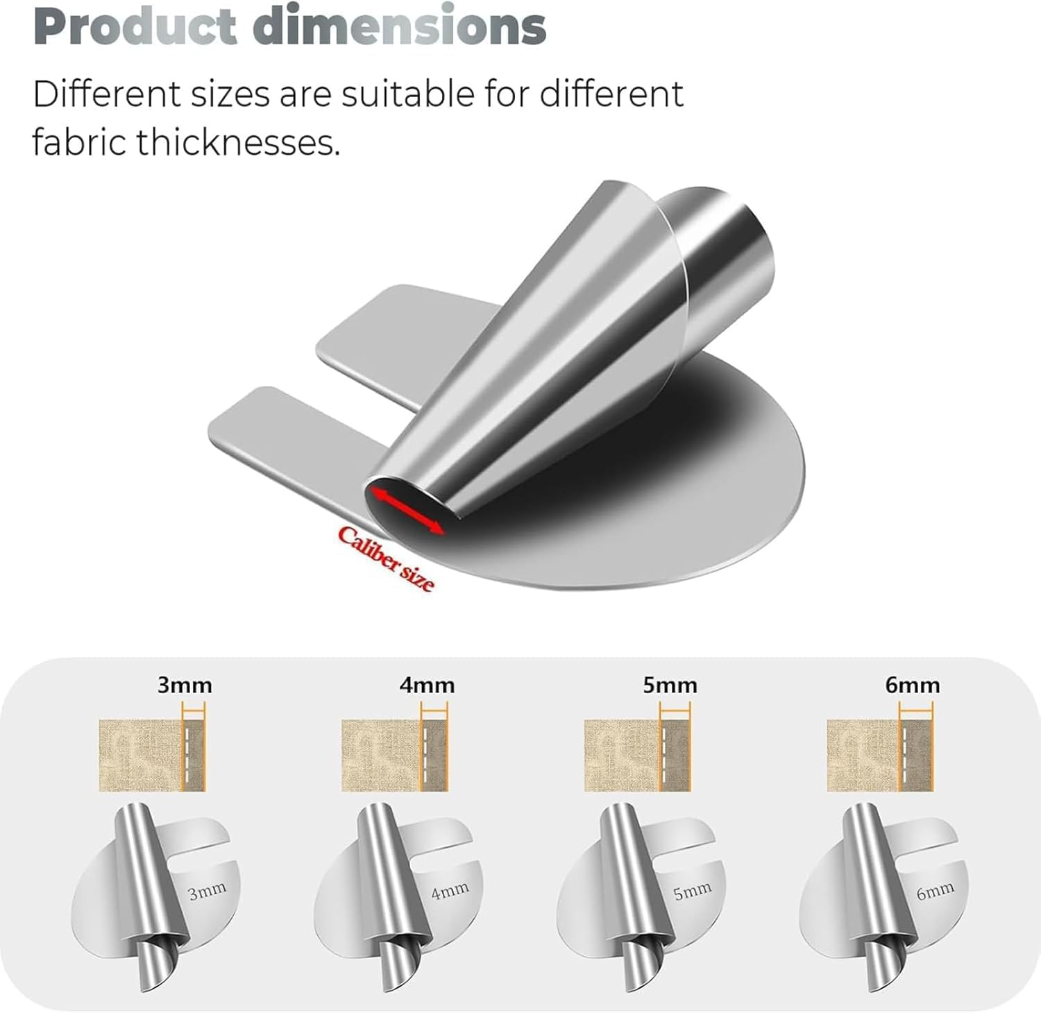 XUANZHI 4Pcs Universal Sewing Rolled Hemmer Foot, Wide Rolled Hem Pressure Foot,Size 3/4/5/6Mm,Home Industrial Curved Scroll Hemmer Foot image number 1