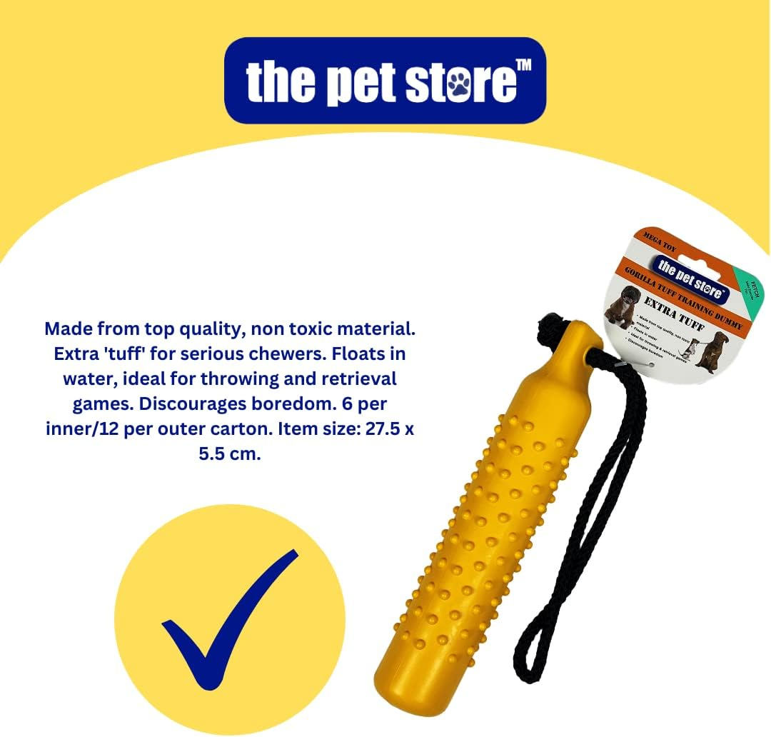 Pet Store the Gorilla Tuff Floating Training Dummy for Throwing and Retrieval Games on Land and in Water, Healthy Exercise for Your Dog