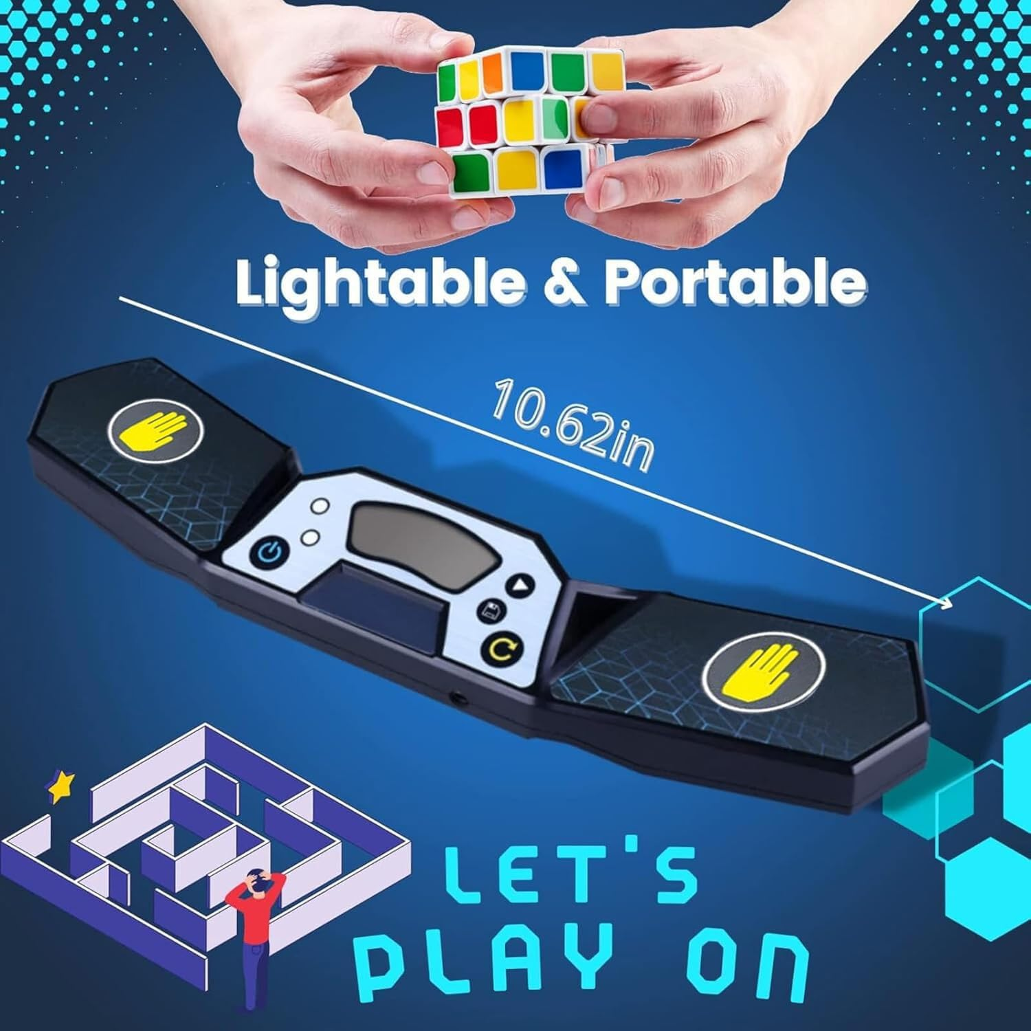 Cube Timer Clock, Speed Cube Timer for Stack Competitions & Speed Races, Automatic Hand-Touch Control, Professional Display Timer for Puzzle Enthusiasts image number 4