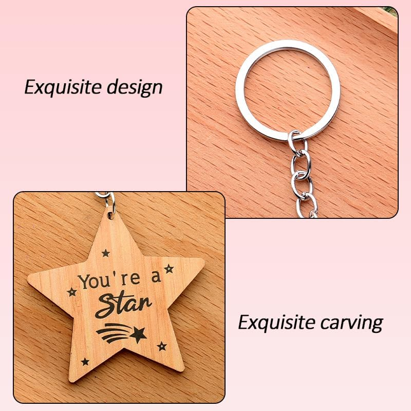 Preschool Graduation Gifts for Students Class Inspirational Gifts for Daughter Son Encouragement Presents for Granddaughter Grandson Motivational Keychains for Teens Students You Are a Star Keychain image number 4