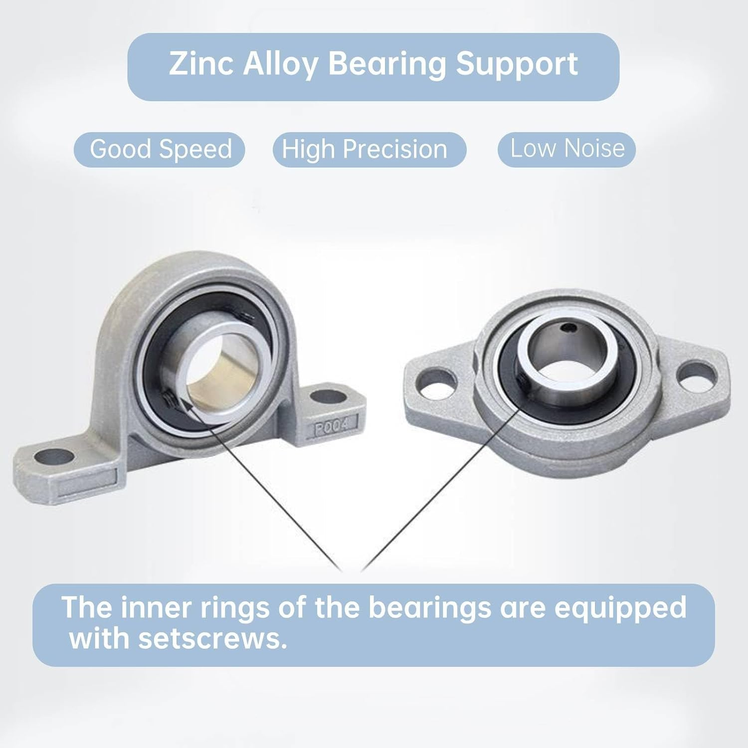 Zinc Alloy Seated Bearing, KP004 Pillow Block Bearings, Ball Block Bearing Bousing for Automotive and Industrial Applications (Inner Diameter 20Mm) image number 3