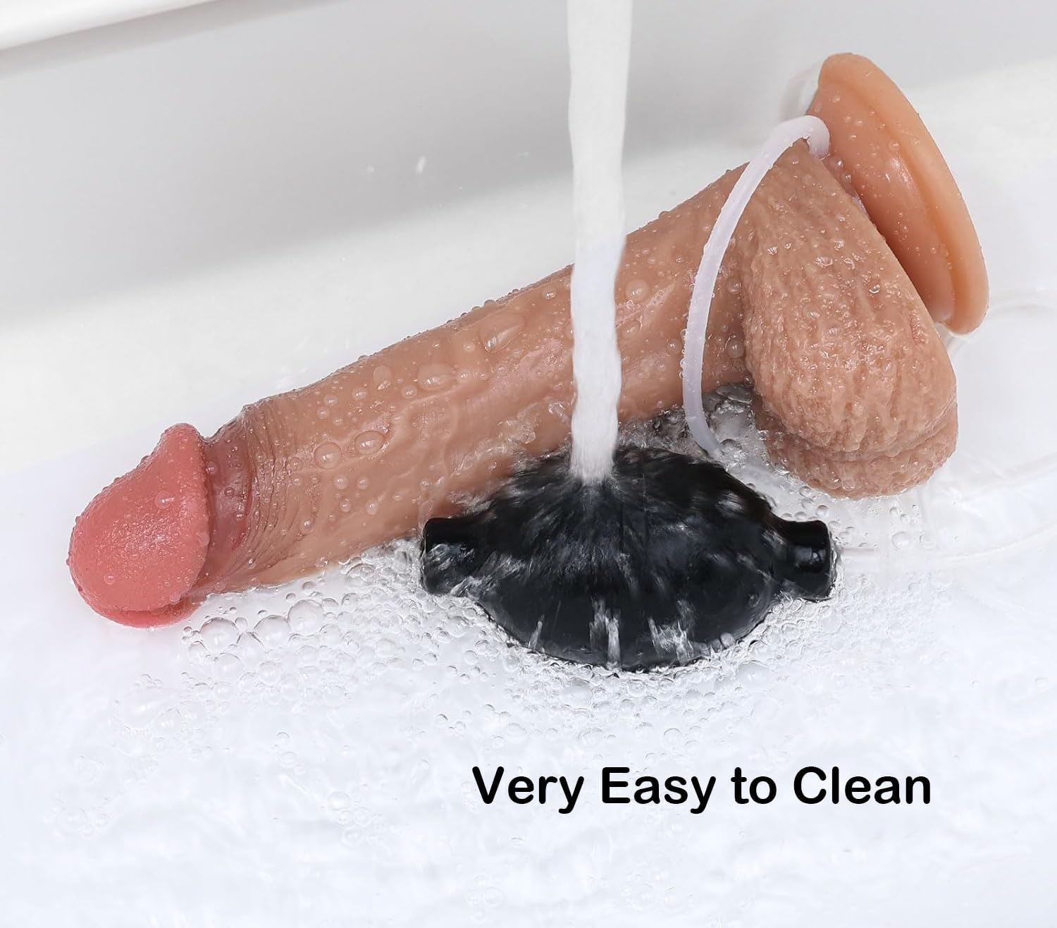 Realistic Squirting Silicone Dildo, Ejaculating Penis with Strong Suction Cup for Hands-Free Play, Sex Toy for Women, Men, Gay, Couple (7") image number 5