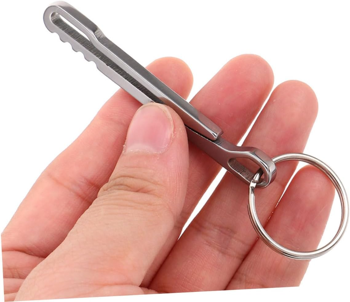 WOONEKY Stainless Steel Waist Clip Money Clip Multifunctional Compact Lightweight Outdoor for Cash and Keys image number 4