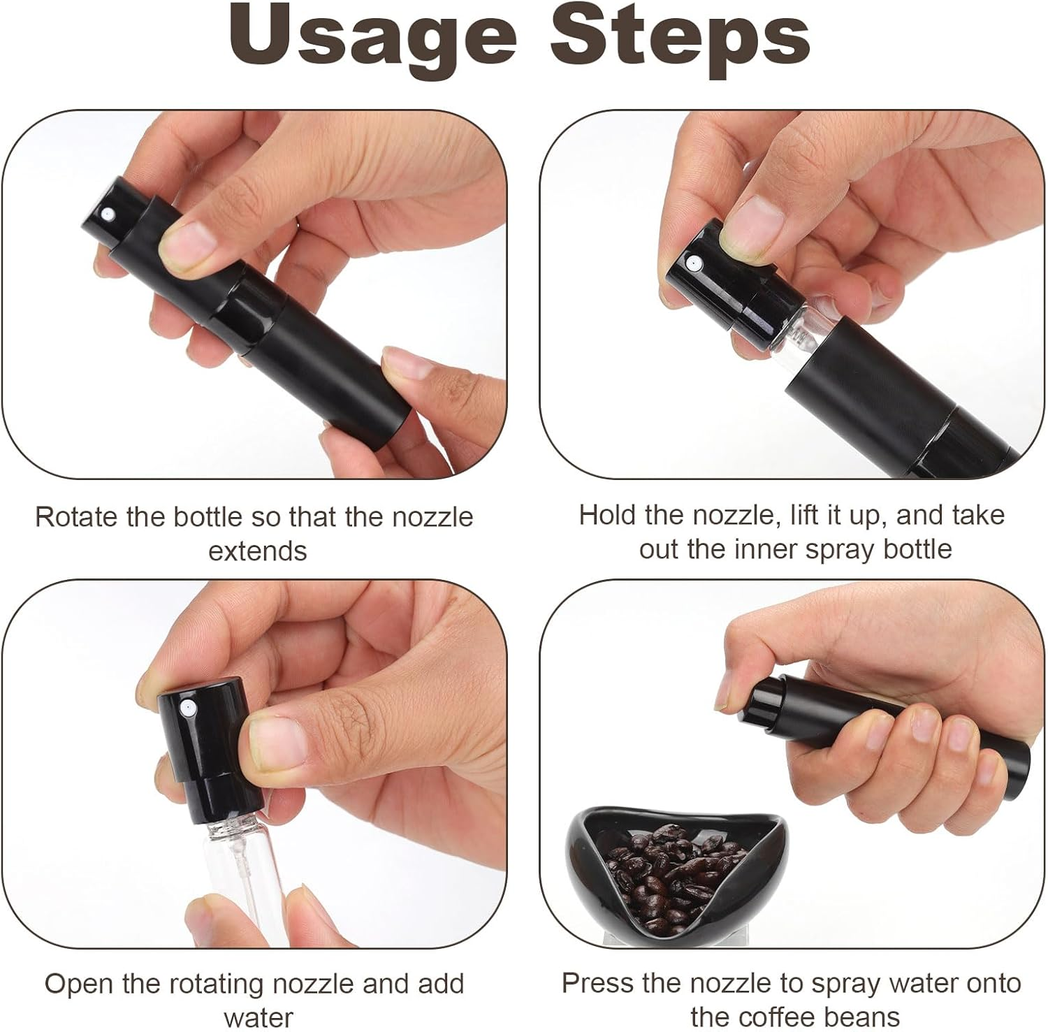 4-Piece Coffee Bean Dosing Cup, Spray Bottle, Espresso Stirrer Tool, Teaspoon Set, Ceramic Coffee Dosing Vessel Tray Kit Coffee Bar Accessories for Coffee Lovers (Up to 35G Coffee Bean) image number 6