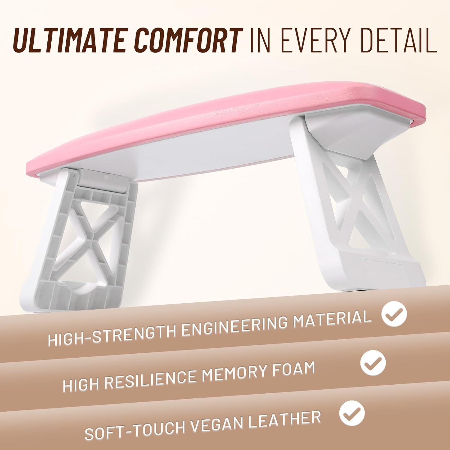 AMAZDIP Nail Arm Rest Hand Rest Stand, Nails Tech Must Have Supplies, Large Foldable Soft Microfiber Leather Foot Hand Stand Cushion Pillow for Manicure Salon Station