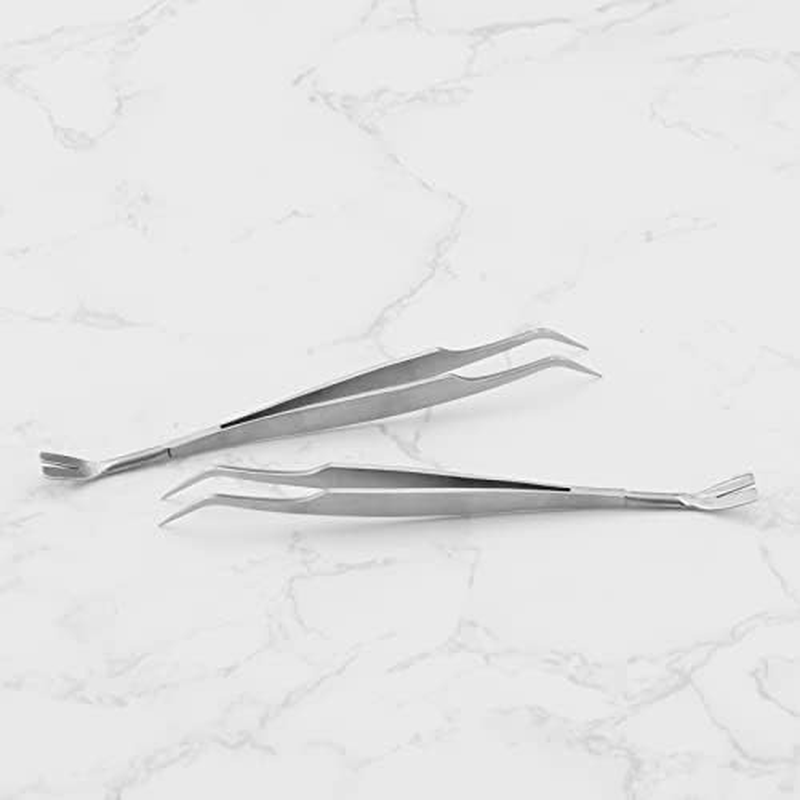 2 Pcs Stainless Steel Tick Tweezers,Tick Removal Tool Set for Pet Skin Protection, Silver image number 3