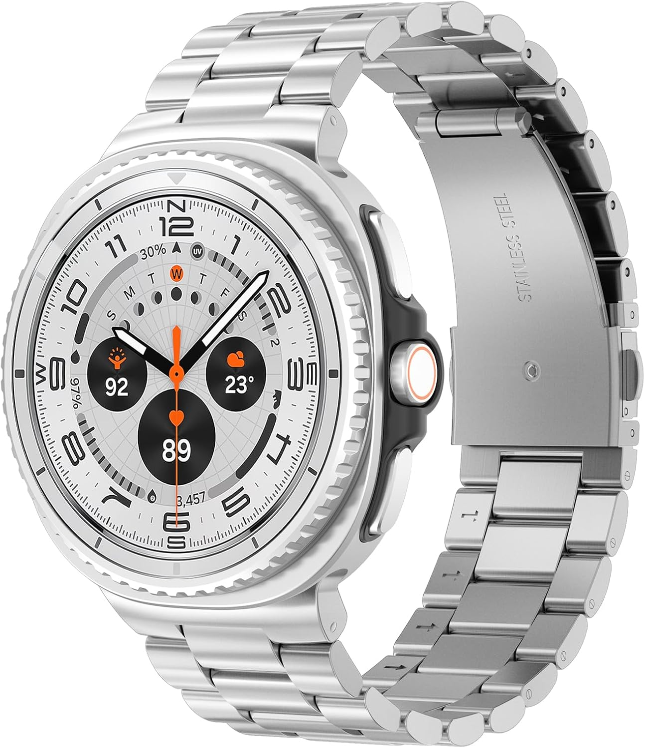 Metal Band Compatible with Samsung Galaxy Watch 8 40Mm 44Mm/8 Classic 46Mm Band Men Women, Titanium Stainless Steel Chain Strap with Folding Clasp for Galaxy Watch 8 Bands image number 5