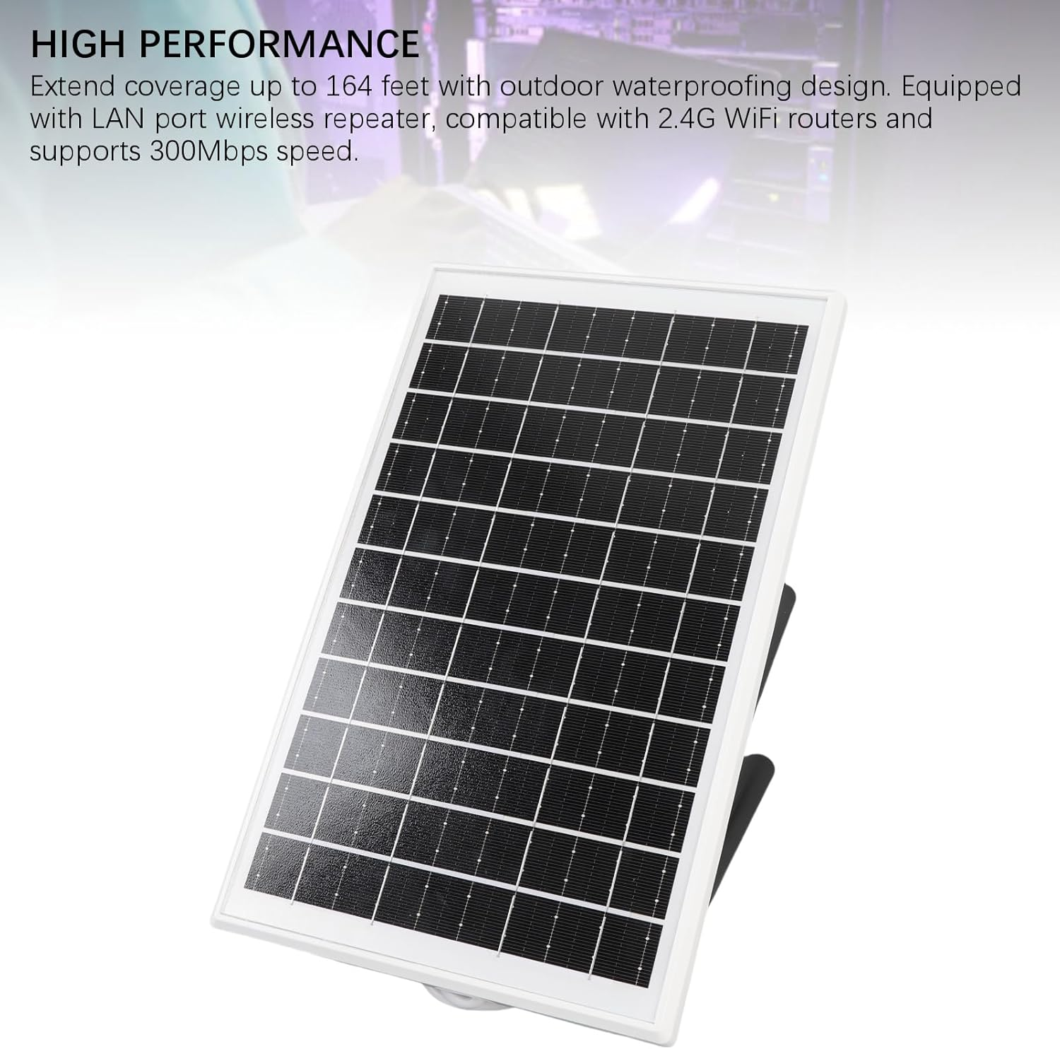 Solar Powered 4G LTE Modem Router, 15W Solar Panel and 25600Mah Battery, IP66 Water Proof, 164Feet Range, 300Mbps, SIM Card Slot, Outdoor Router for Camping, RV image number 5