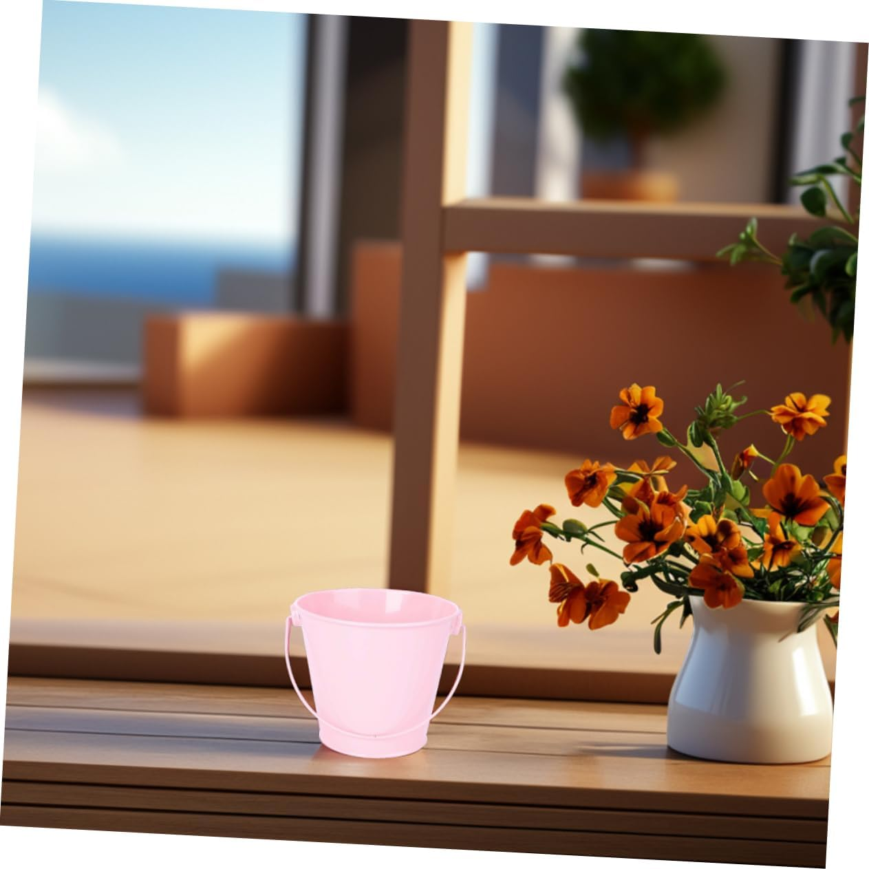 YARNOW 10Pcs Mini Pink Metal Buckets for Gardening and Crafts, Small Galvanized Flower Pots with Handles, Classroom Supplies and Party Favor Containers for Kids image number 3