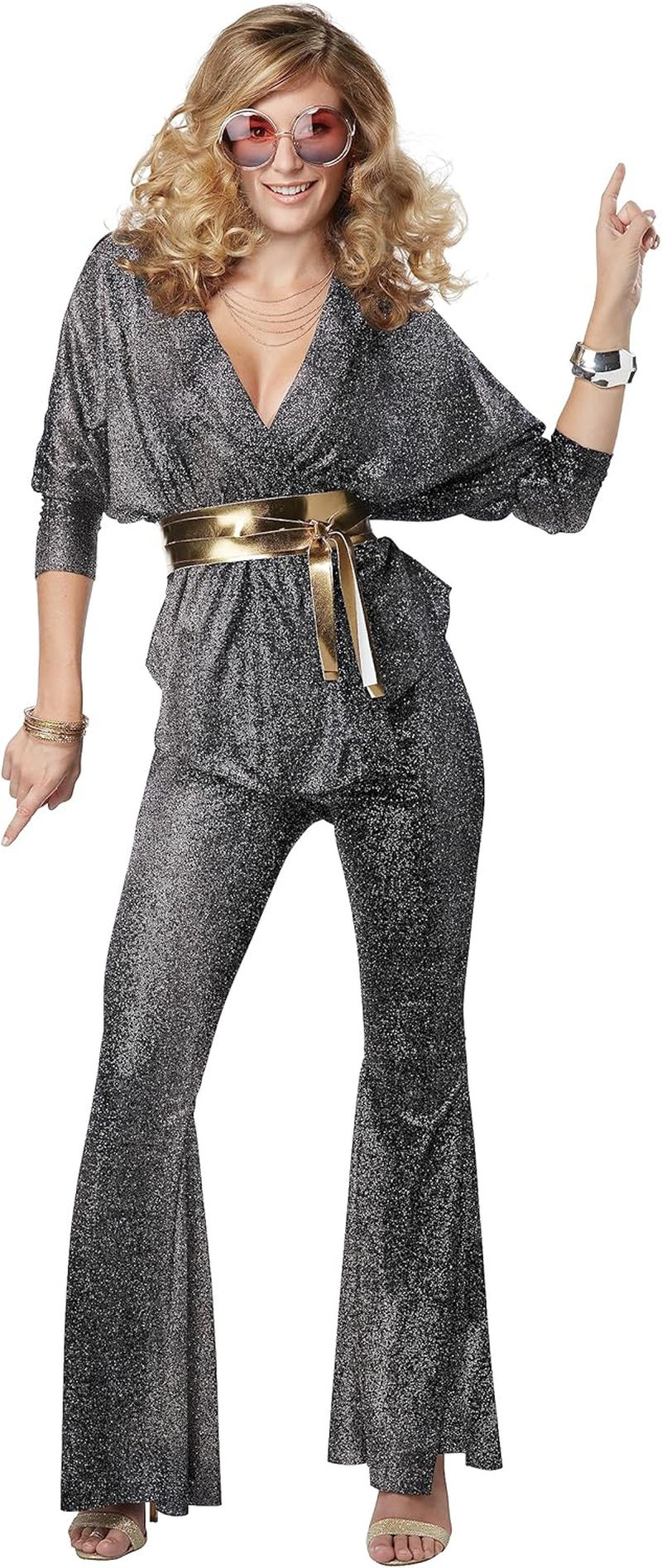 California Costumes Womens Disco Dazzler Costume, Multi-Colored, Large Gray