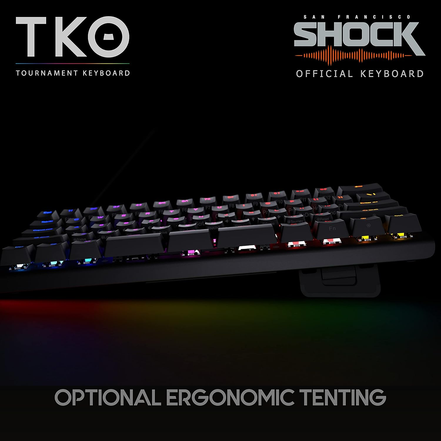 KINESIS Gaming TKO Mechanical Keyboard | Tactile Brown Switches | 60% Layout | Split Spacebar | Hotswap | PBT Keycaps | Aluminum Body | SF Shock Limited Edition Travel Case image number 6