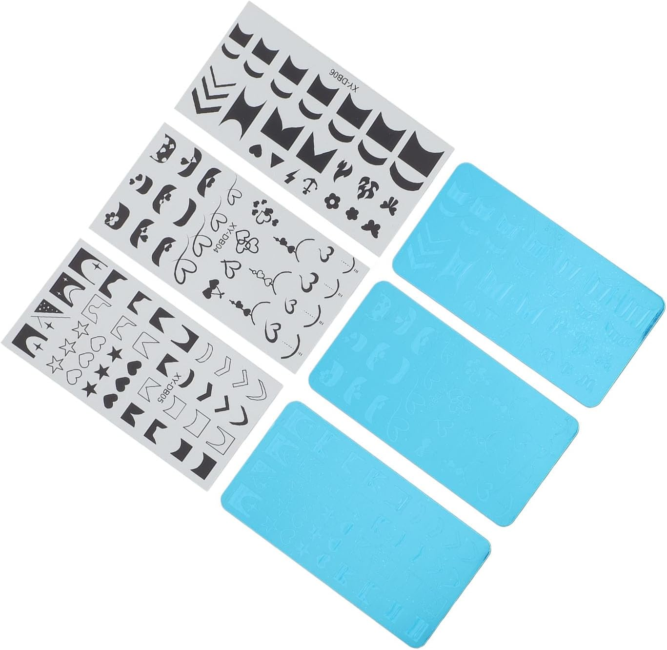 Nail Art Stamping Plates Steel Protective Blue Film Different Patterns Kit for Nail Design Enthusiasts image number 3