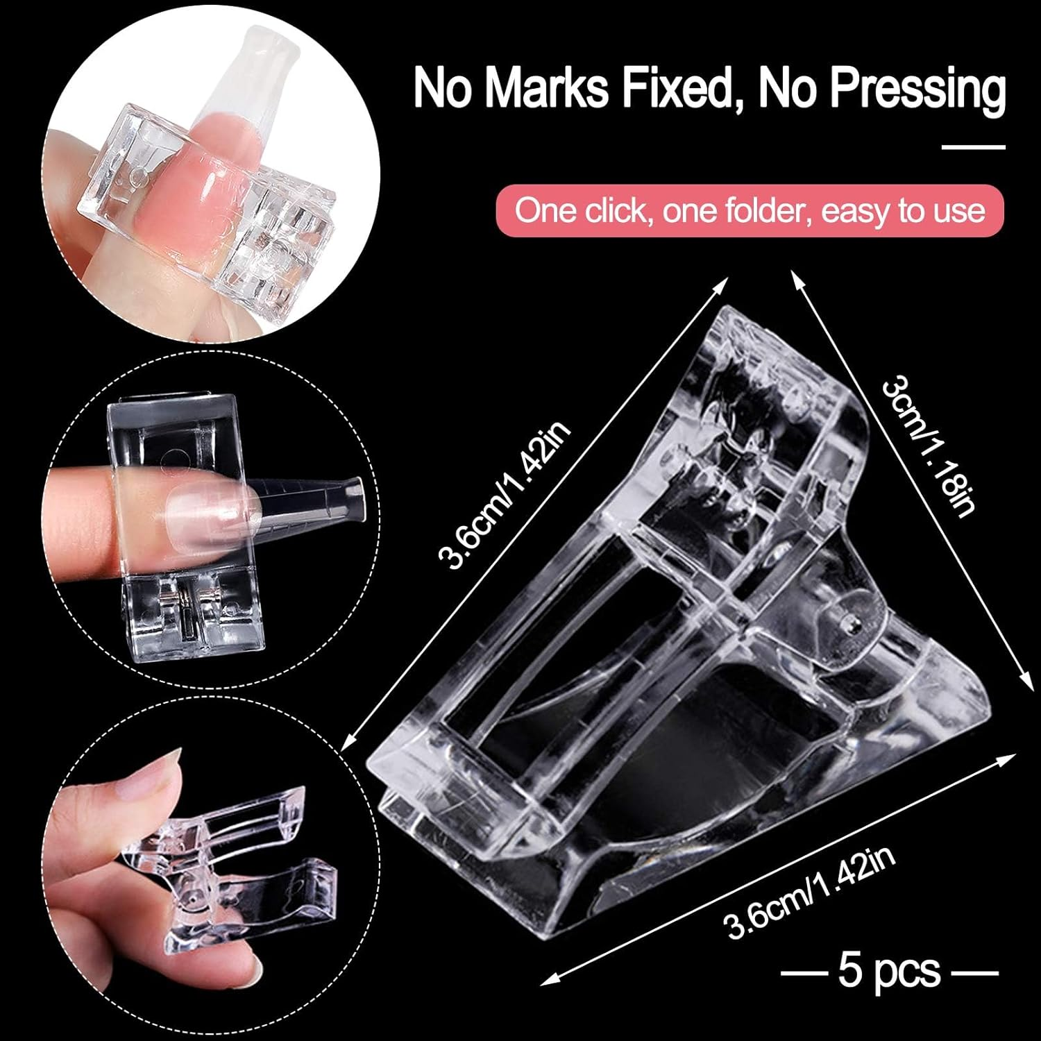 EBANKU 100 T Shape Gel Nail Mold Kit with Dual Acrylic Nail Extension Tools & Accessories