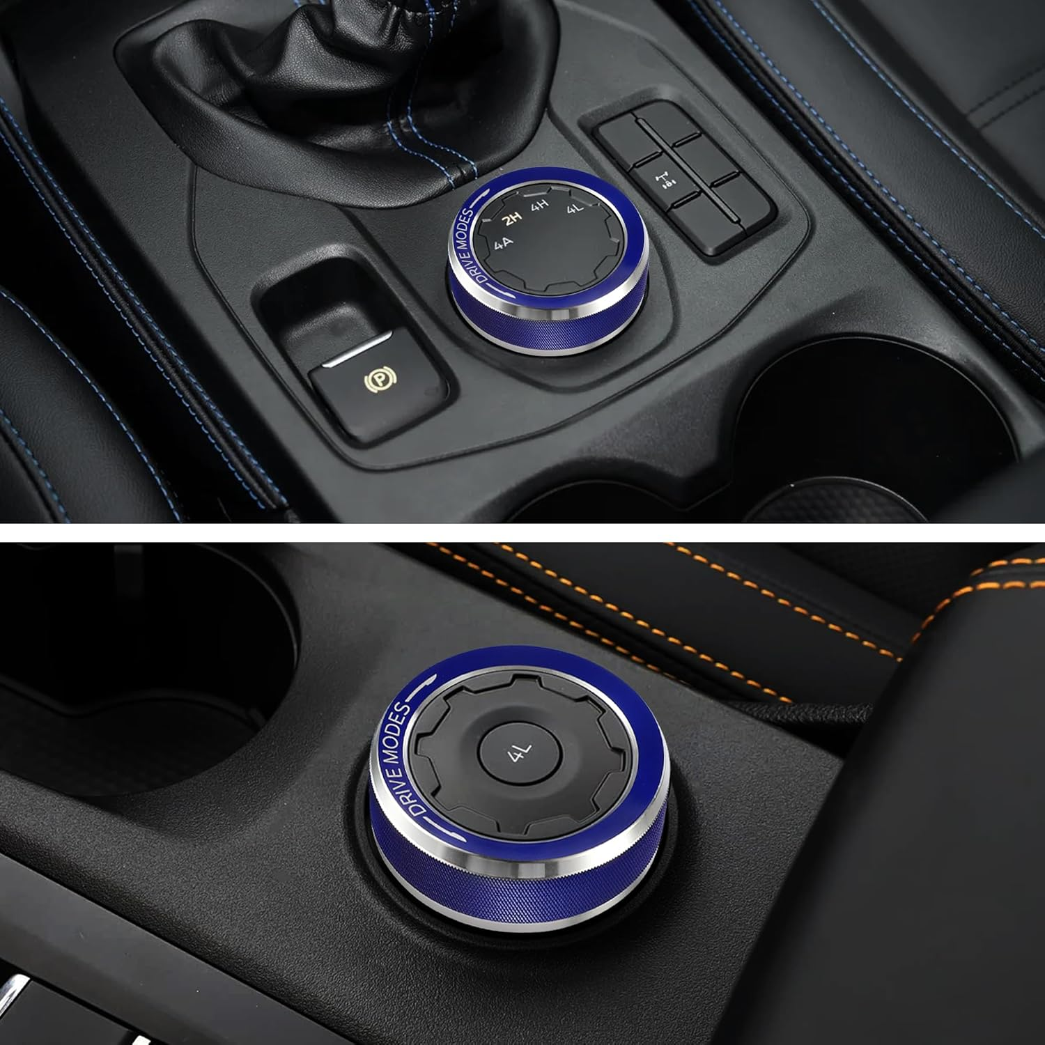 TOMALL Aluminum 4WD Drive Mode Knob Cover Compatible with Ford Ranger 2023 2024 2025 Raptor/Lariat/Xlt Four-Wheel Drive Selector Control Switch Button Ring Car Interior Decor Accessories Trim (Blue) image number 3