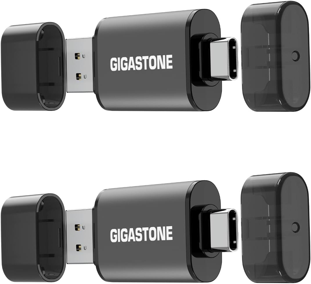 GIGASTONE Z40 16GB 2-Pack 2-In-1 Dual OTG Flash Drive USB3.2 Gen 1, USB-A&USB-C, Reliable Performance, Durable, Data Storage,File Sharing, Backup,Boot Drive,Usb2.0/Usb3.0/Usb3.1 Interface Compatible image number 2