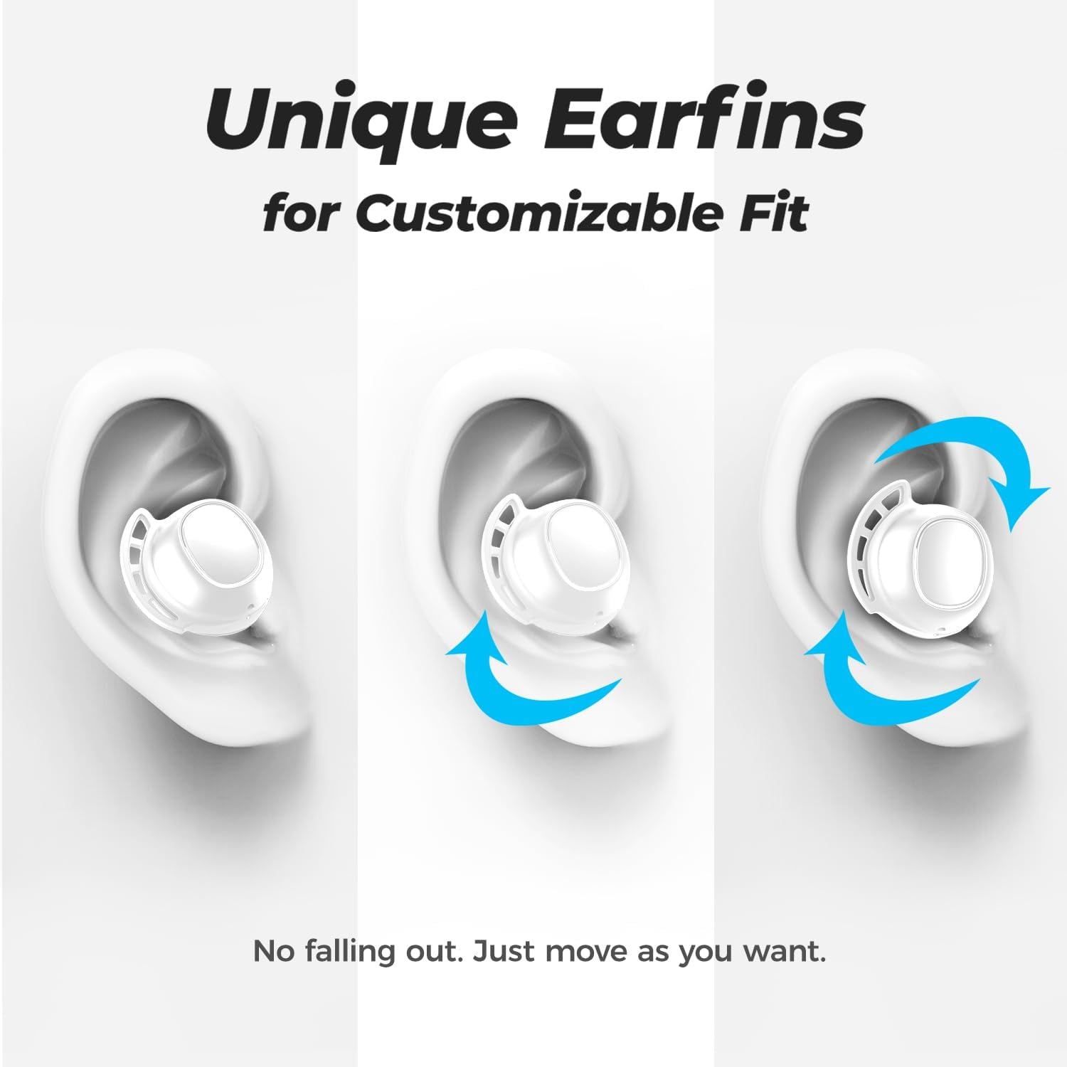 Wireless Earbuds, Tribit True Wireless Earbuds Hifi Stereo 36H Playtime Wireless Headphones with Microphone IPX8 Waterproof Wireless Earphones for Sport (White) - White image number 5