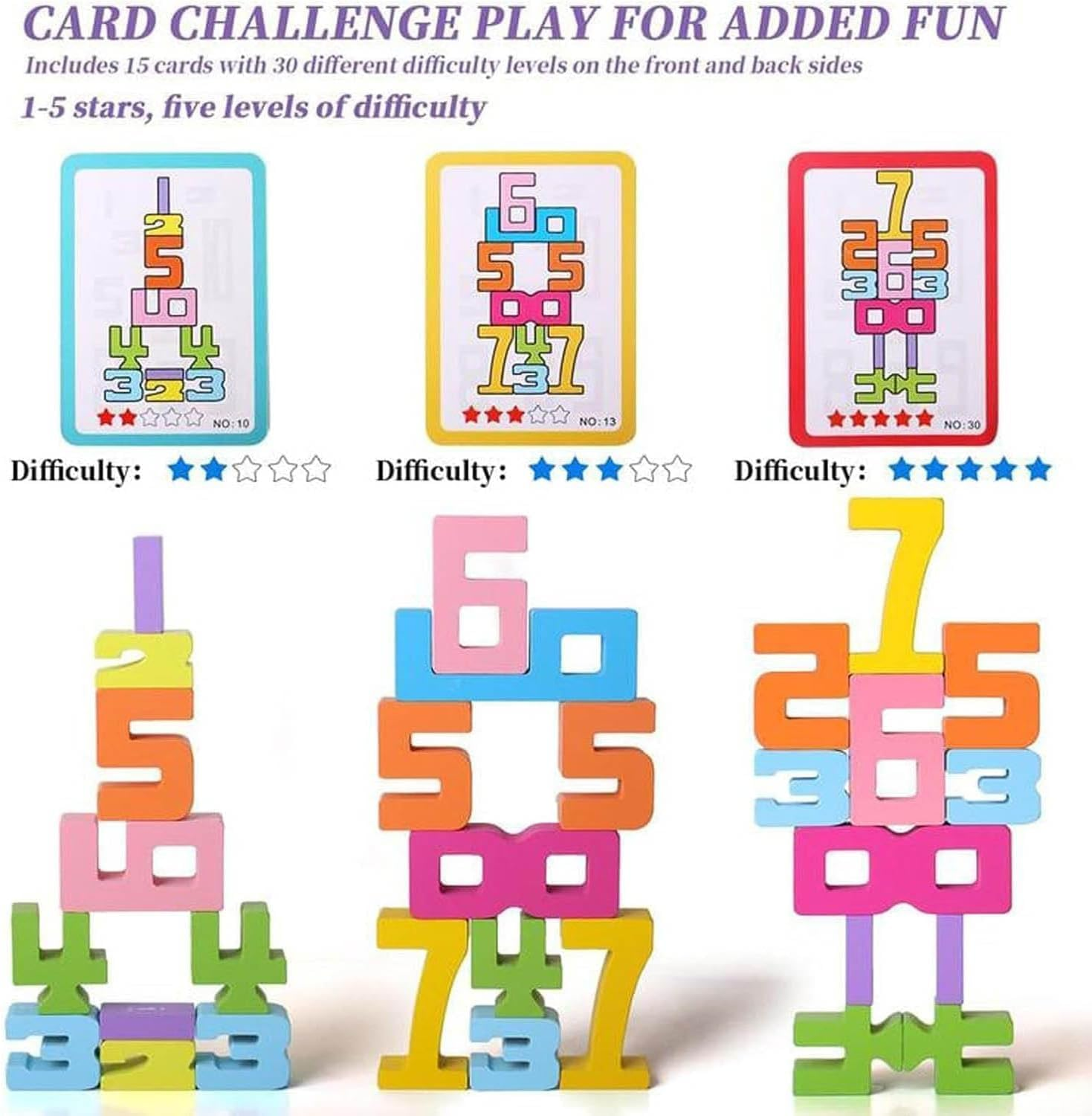 MOONKATE Montessori Wooden Math Number Building Blocks Toys for Kids image number 2