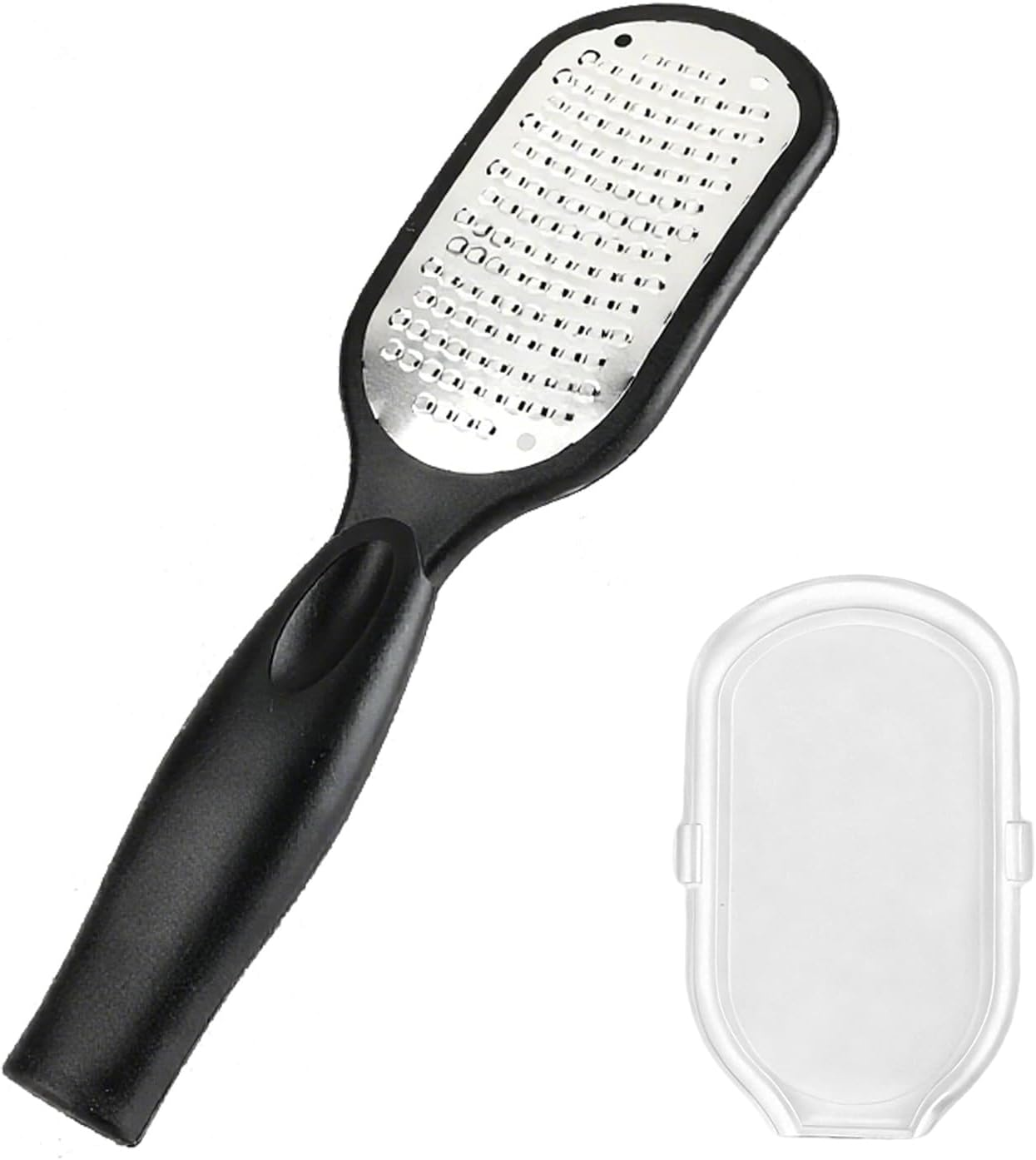 Stainless Steel Foot File and Callus Remover - Comes with Storage Box for Hard Skin Removal on Cracked Heels, Wet & Dry Pedicure Use - Black image number 5