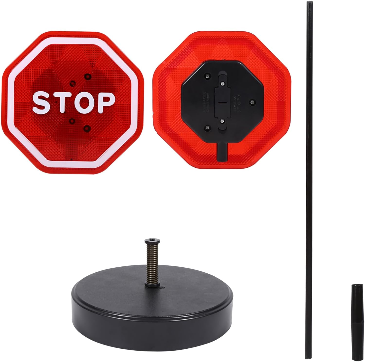 LED Flashing Stop Sensor, Flashing Warning Stop Sign LED Light Parking Sign Garage Parking Assistant System Adjustable Stand for Garage Port Auto Parking Detector 53.9X 8.1X5In image number 6