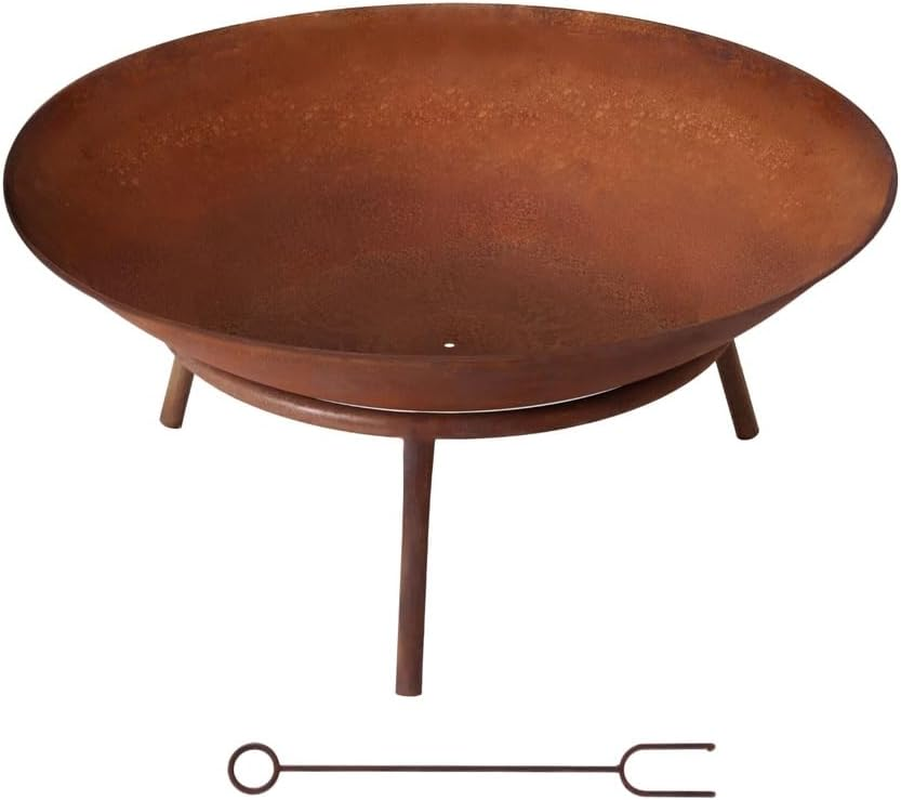 Grillz 60Cm Fire Pit Campfire Charcoal Wood Burner Rustic Iron Outdoor Patio image number 5