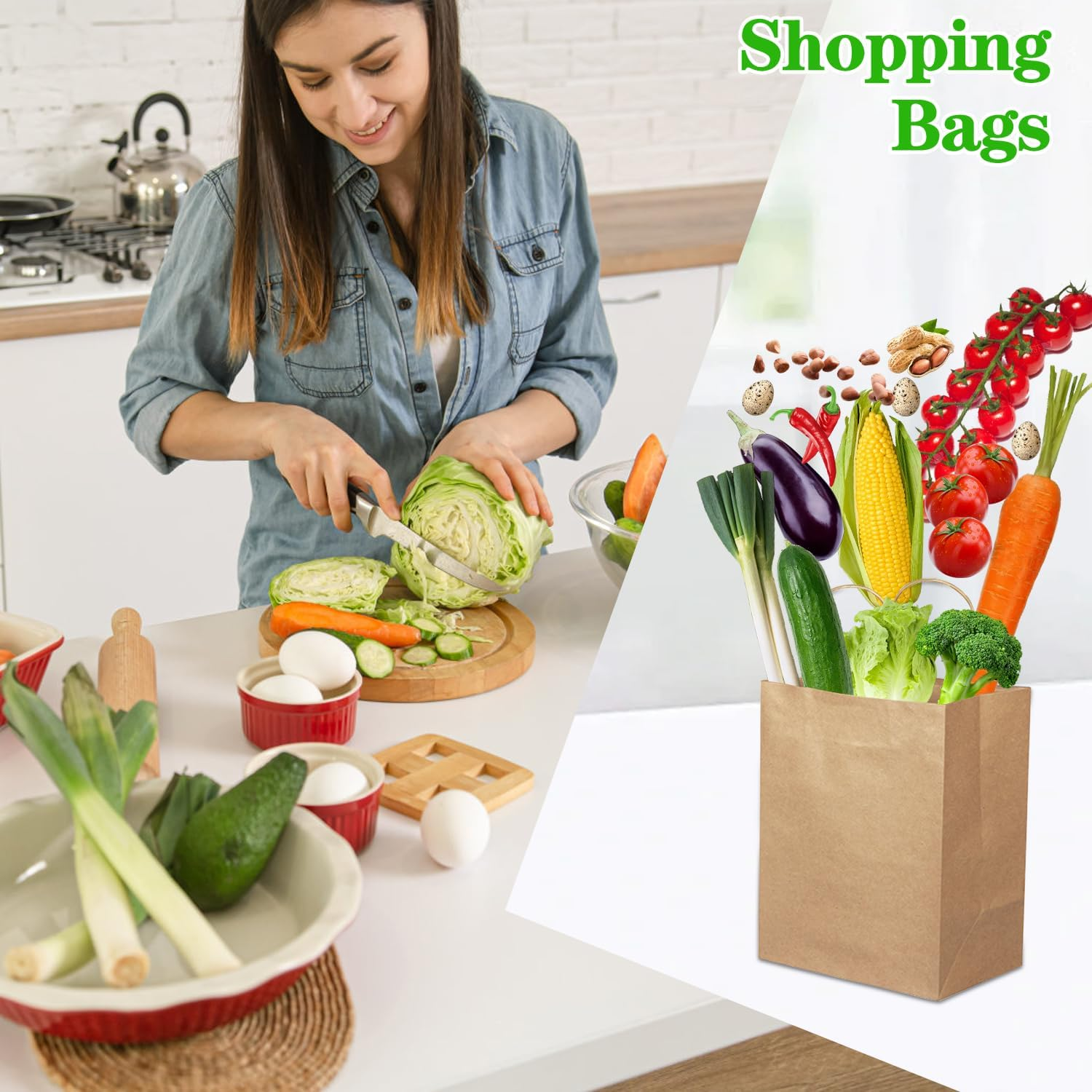 Brown Kraft Paper Bags Small Gift Bags with Handles Party Favor Bags 120Pcs 21 * 11 * 27 CM Small Paper Bags for Shopping, Wedding,Retail,Birthday,Party,Graduation,Halloween,Christmas image number 1