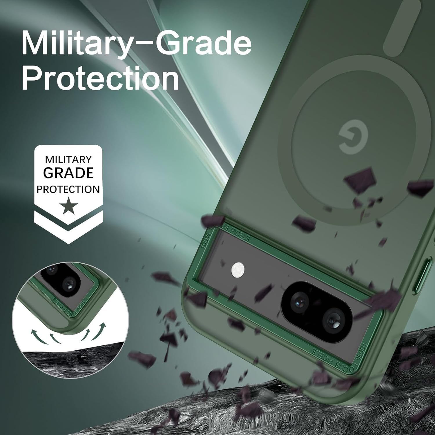 BENTOBEN for Google Pixel 8A Case, Google 8A Magnetic Case [Compatible with Magsafe] Translucent Matte Slim Shockproof Anti-Fingerprint Anti-Scratch Protective Cover for Google 8A 6.1&rsquo;&rsquo;Green image number 3