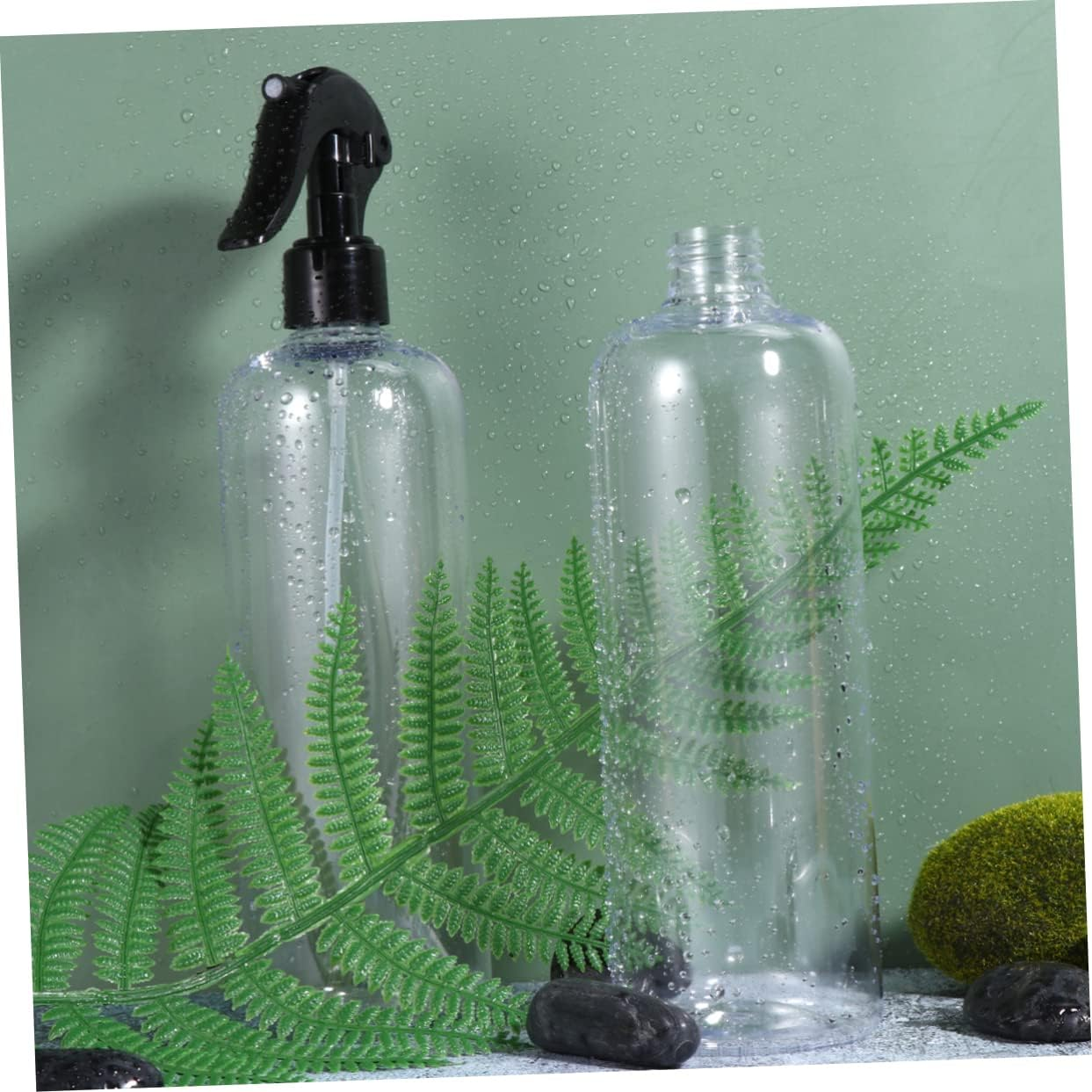 Garneck 5Pcs 500Ml Plastic Spray Bottles Black Lids, Refillable Water Sprayer Bottles for Travel and Plant Mist image number 3