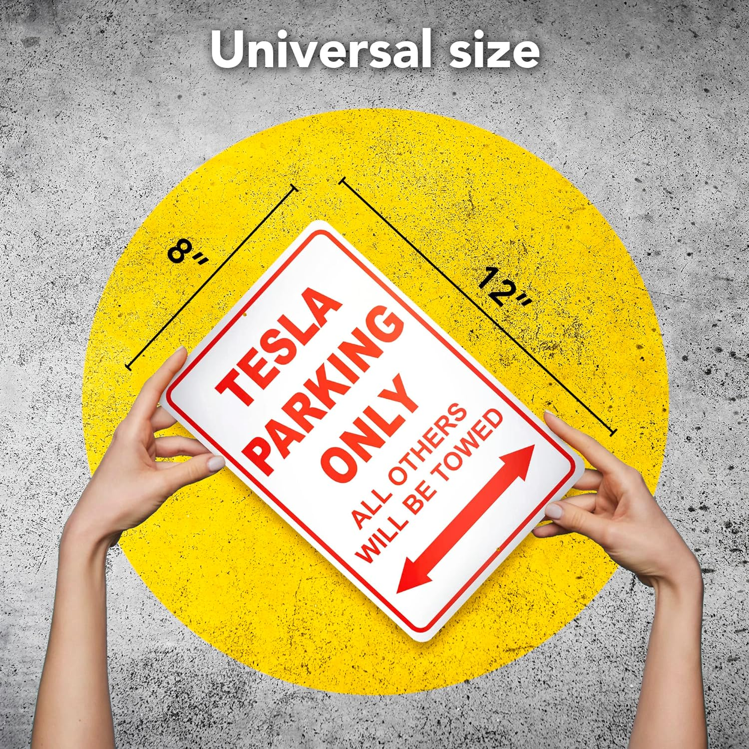 Tesla Parking Only Sign - 8X12 Aluminum Tesla Garage Signs image number 1