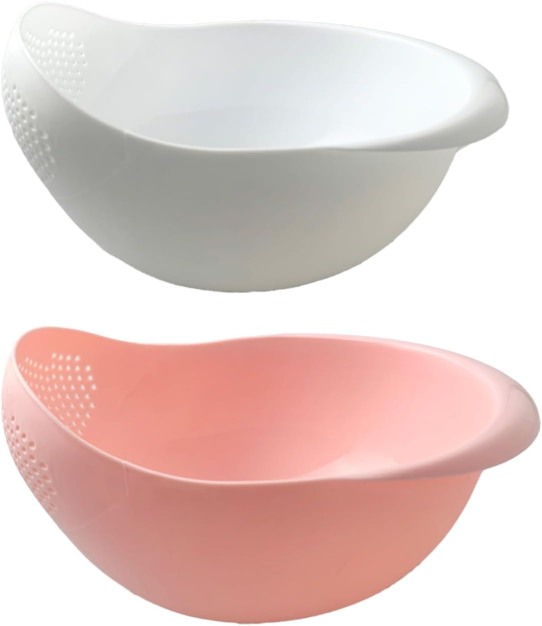 2-In-1 Rice Colander, Vegetable and Fruit Cleaning Filter Basket, 2Piece Sturdy and Easy-To-Use Food Grade Kitchen Tool Accessories (Blue+Green)