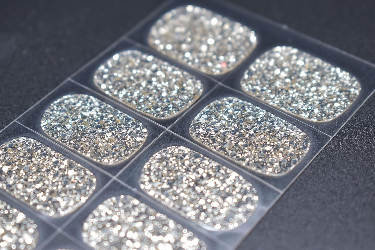 LIFOOST Glitter Gel Nail Strips Clear Nail Art Stickers 20 Extra-Long Gold Sequins Gel Manicure Wraps image number 5