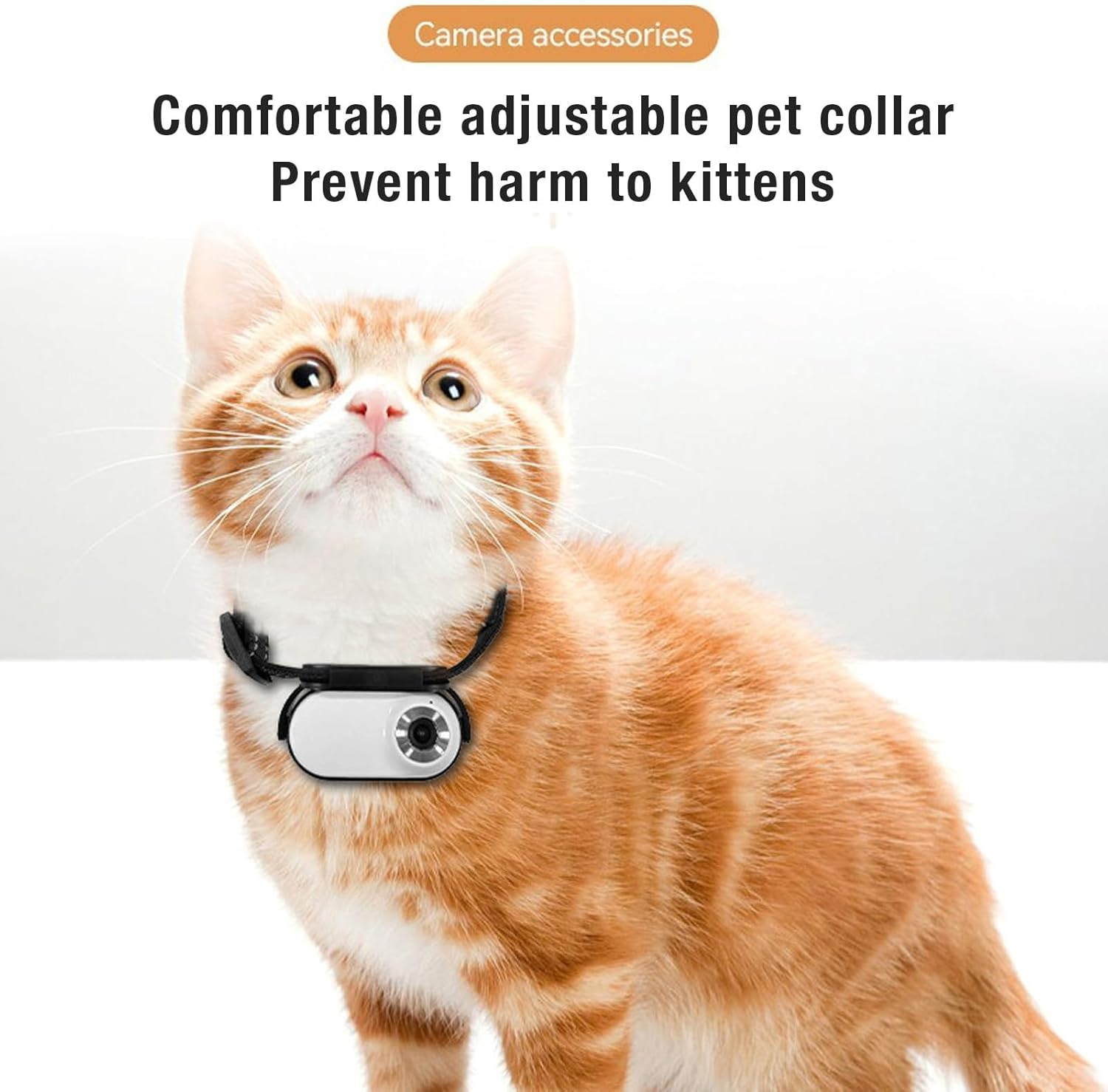 Cat Collar Camera with 120&deg; Wide Angle Lens - Lightweight Mini Sports Action Body Camera for Pets (White) image number 4