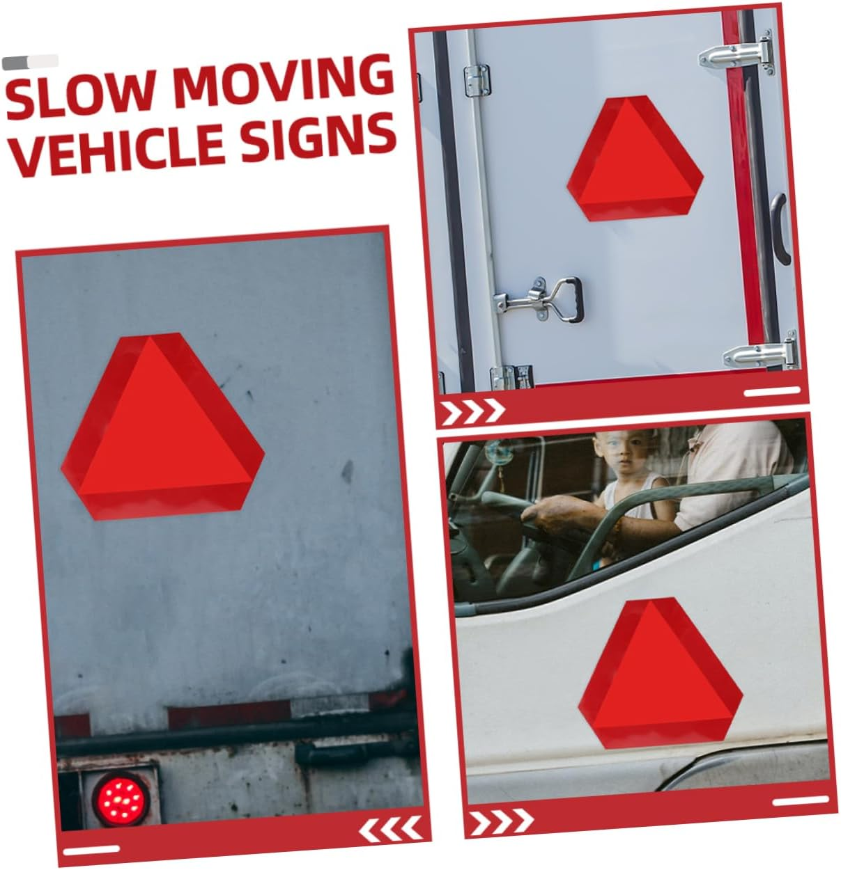 CANIGHT Reflective Slow Moving Sign for Safety Car Triangle Sign Reflective Tape image number 2