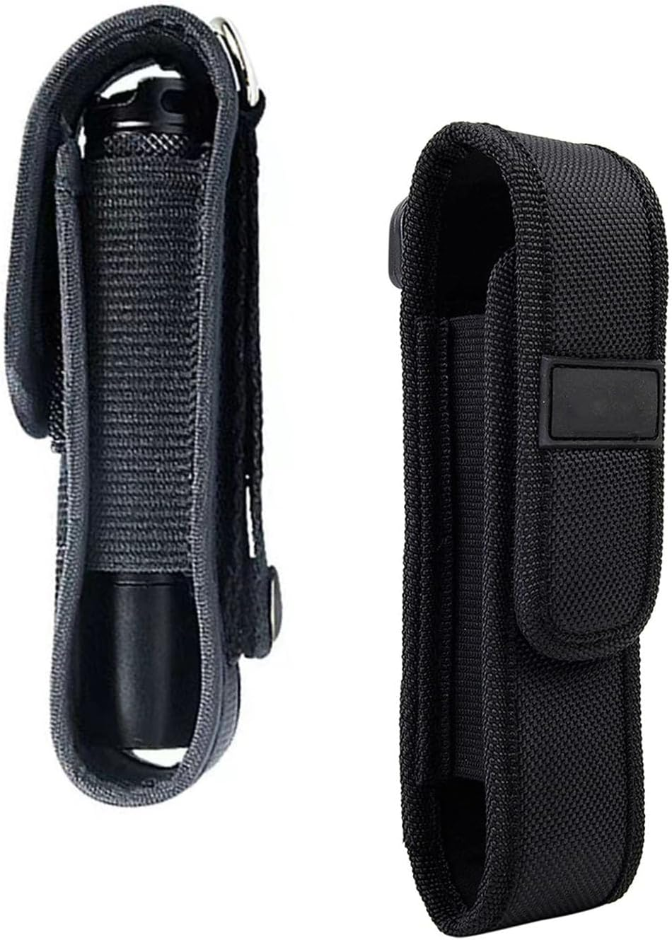 Sdhgerh Portable Torch Bag Oxford Fabric Torch Holder Belt Bag with Hook and Eye Closure for Hunting Outdoor Camping Hiking Fishing Black 16.5 X 4.5 X 4 Cm image number 2