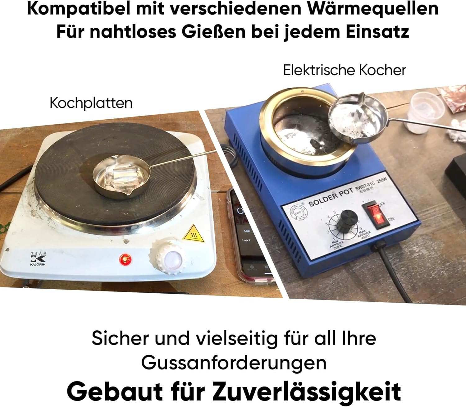 Prince August Hobby Casting Metal Ladle with Wooden Handle PA2042 image number 4