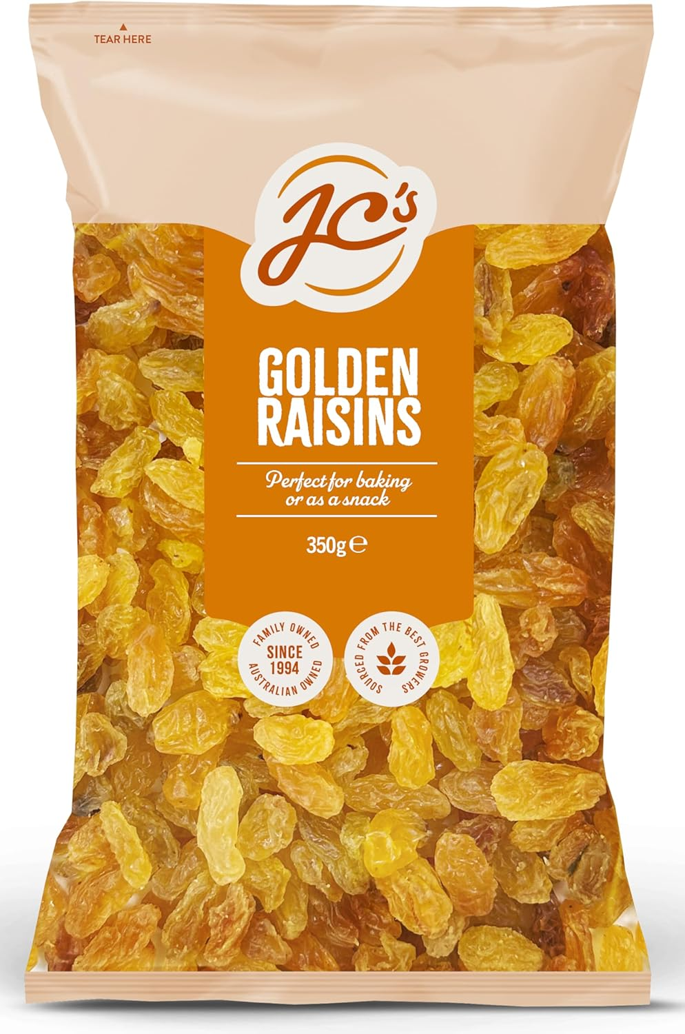 Jc&rsquo;S Golden Raisins &ndash; 350G | Premium Sun Dried Fruit | Naturally Sweet, Non-Gmo, Vegan, High in Fiber & Antioxidants