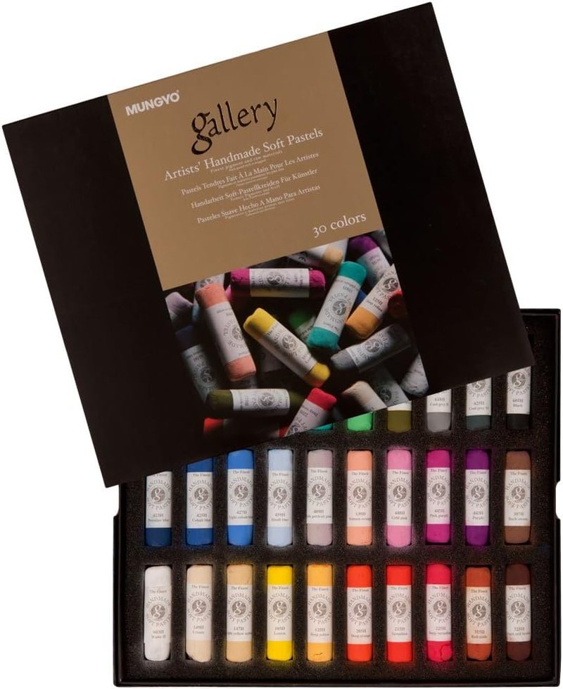 Honsell Gallery Artists' 4400030 Handmade Soft Pastels, Set of 30, Hand-Rolled Pastels in Artist Quality, Soft Consistency image number 1