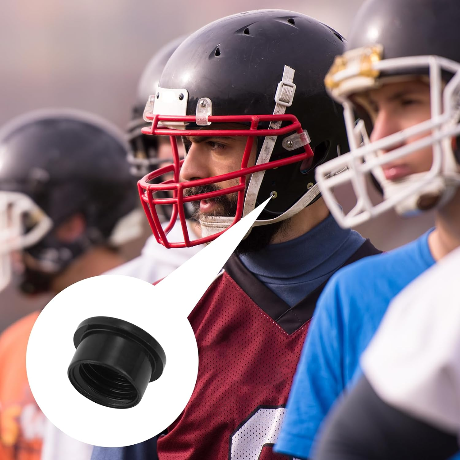 Bladder Valve Screws for Riddell Speedflex & Speed Lcon, Plastic Football Helmet Bladder Valve Screws Practical Valve Caps for Rugby Helmets for Adult and Youth(Black)