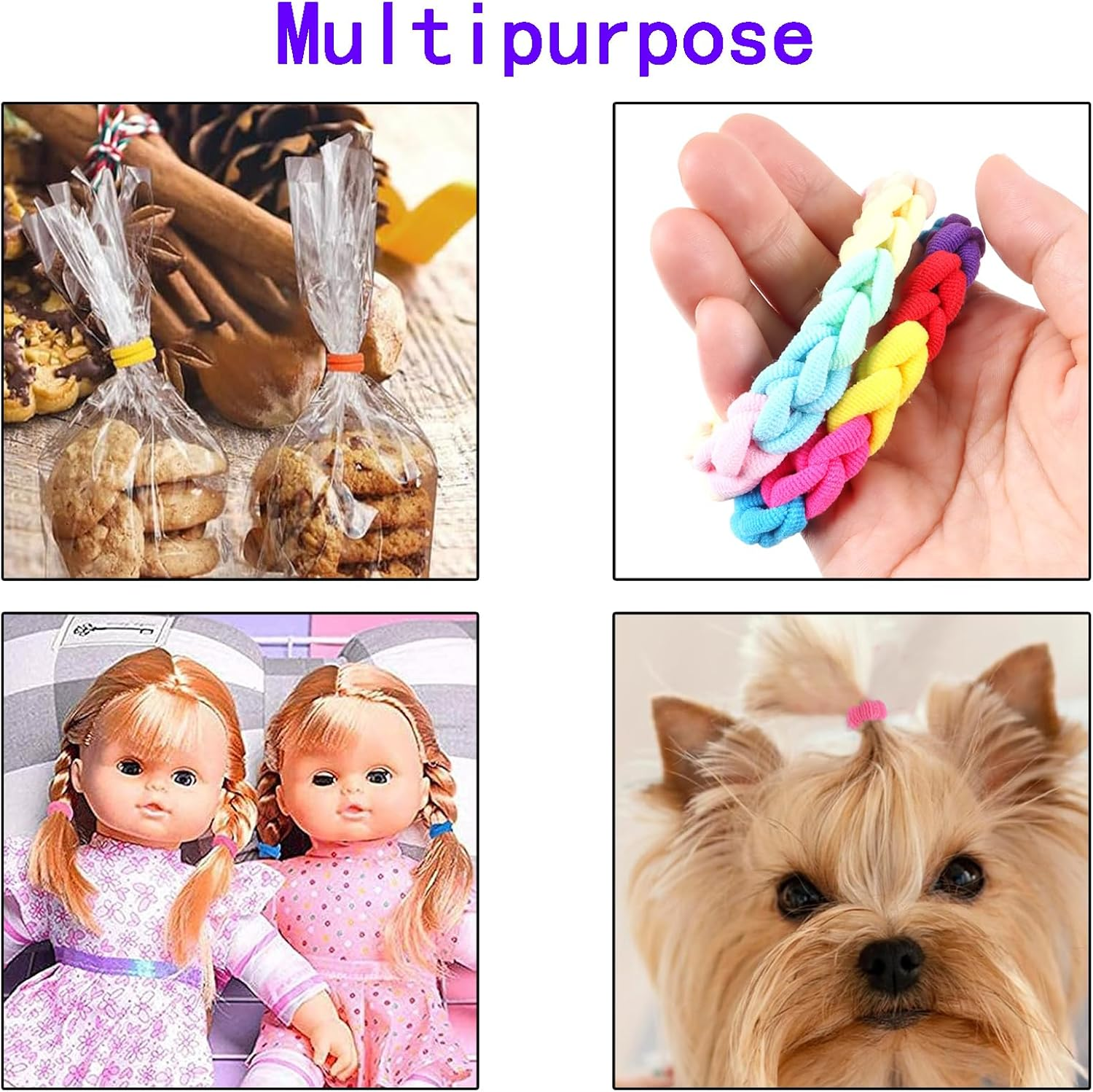 400PCS Baby Toddler Hair Ties, Soft Elastic Bands for Girls, Multicolor Hair Accessories, Small Seamless Ponytail Holders for Kids