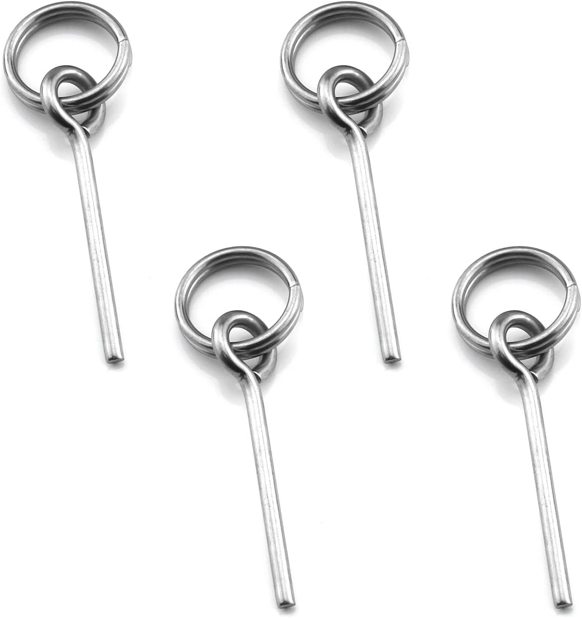 4Pcs Tent Pin & Ring Replacement Stainless Steel Tent Pole Connectors for Outdoor Camping Hiking Travel image number 1