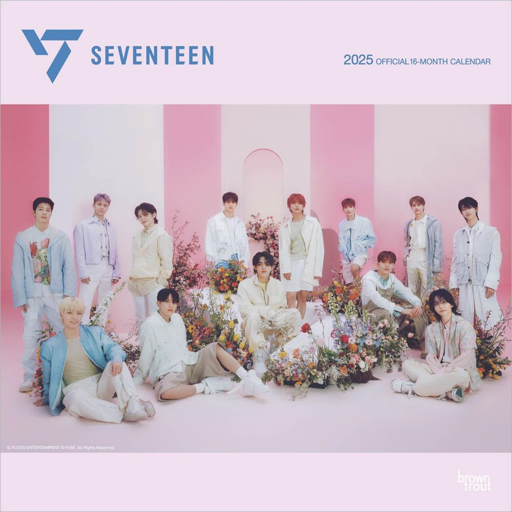Seventeen OFFICIAL | 2025 12 X 24 Inch Monthly Square Wall Calendar | Plastic-Free | Browntrout | K-Pop SVT Music Boy Band image number 6