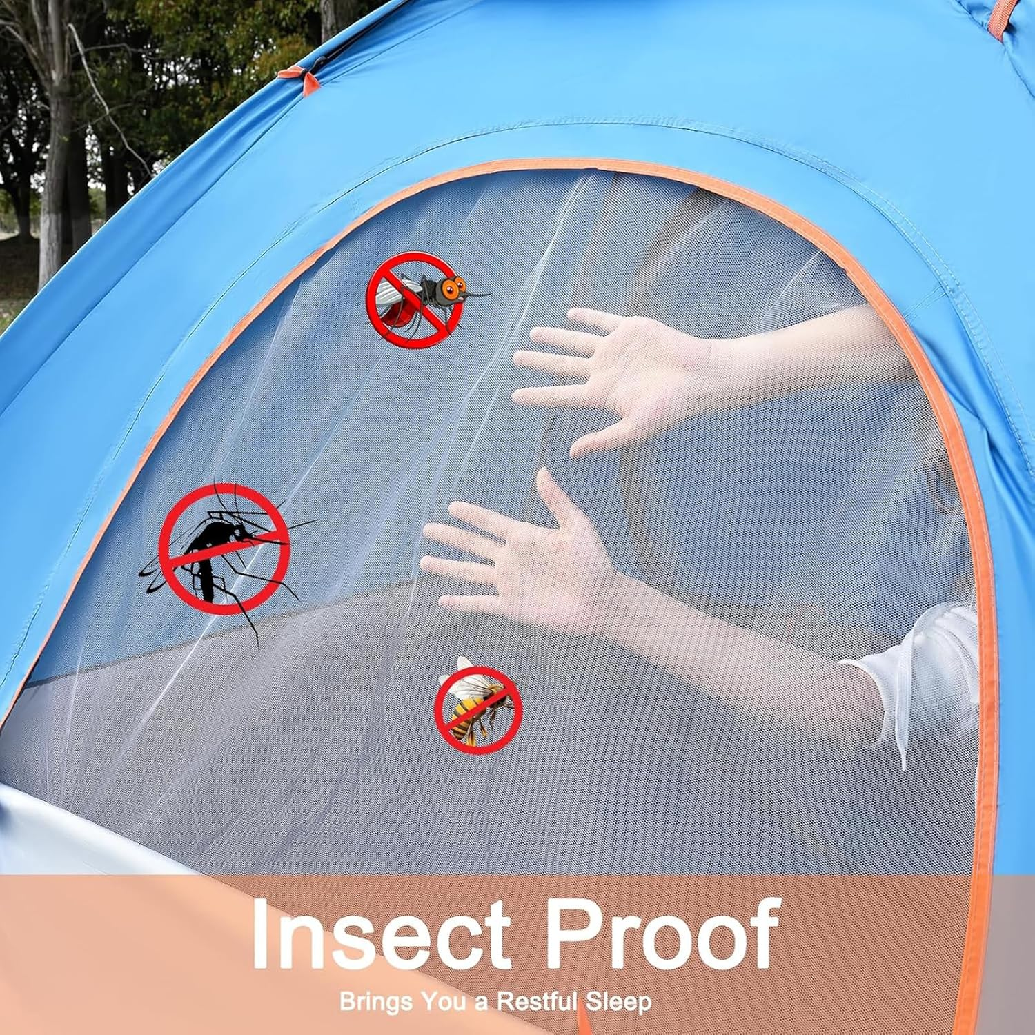 Camping Tent,Heyinova Pop up Beach Tent 2-3 Person,Easy Setup,With Carrying Bag,Pop up Tents Desert Camping,Weatherproof Tents for Festivals, Backyard, Sleepovers ﻿ image number 6