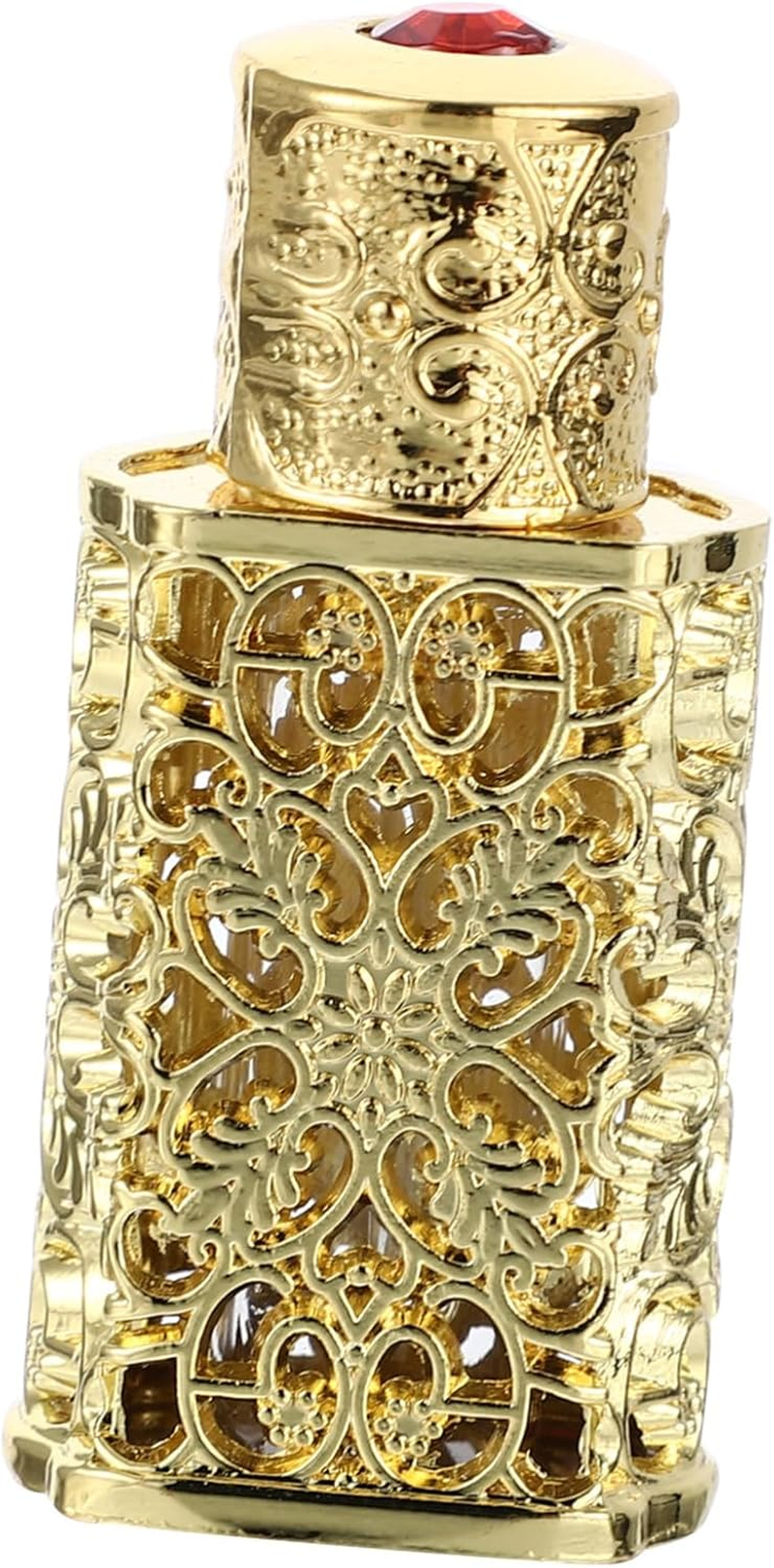 3Ml Hollow Engraved Essential Oil Spray Bottle Leakproof Metal and Glass Dispenser Suitable for Travel and Diy Cosmetics