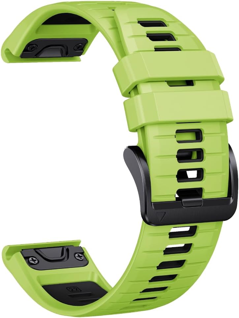 JIAMEER Quick Fit Watch Band for Fenix 8 47Mm/Fenix 6 / Fenix 7 / Fenix 5,22Mm Silicone Strap for Garmin Fenix 7 Solar/Fenix 6 Pro/Fenix 6 Solar/Fenix 5 Plus/Epix Gen 2/Forerunner 935/945,Easy-Fit Watch Strap