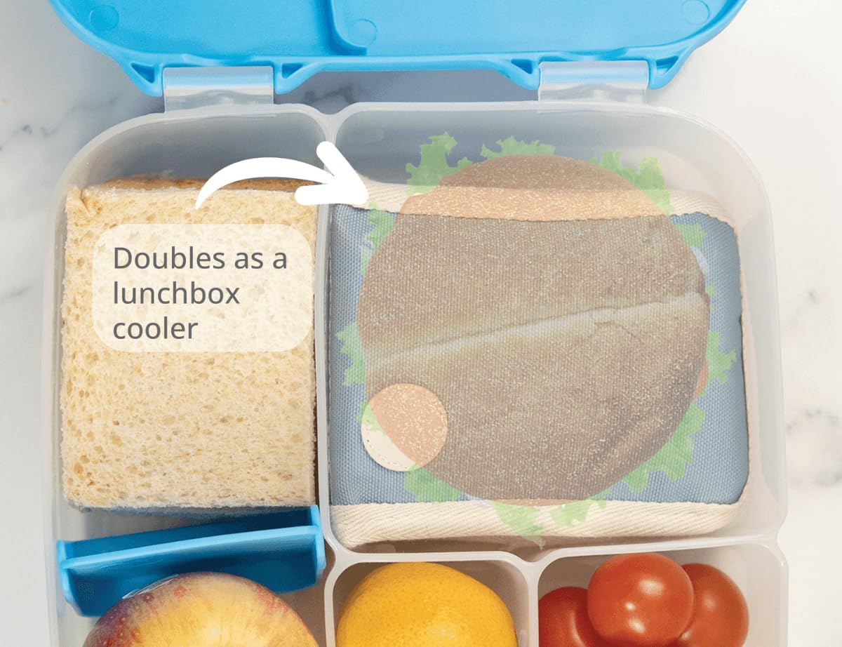 Cherub Baby on the Go Reusable Non-Spill Anti-Leak 120-150Ml Freezable Baby Food Yoghurt Pouch Cooler - Baby Food Storage (Cerulean) image number 3